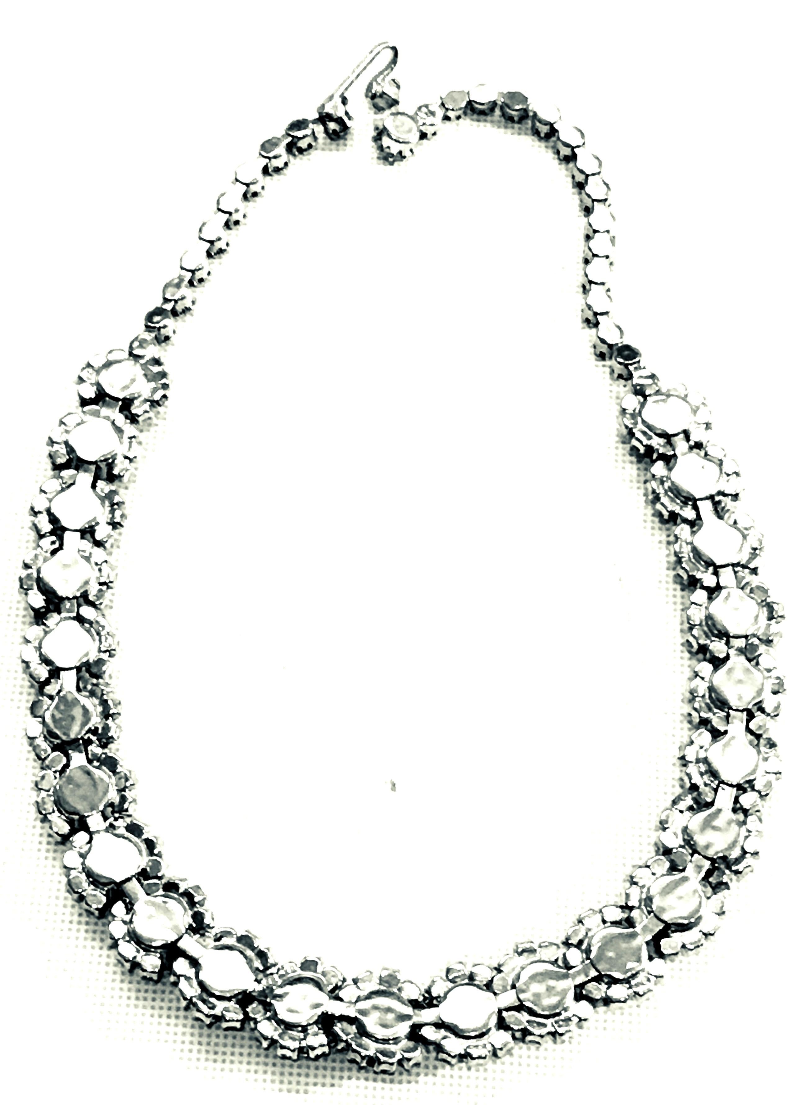 1960'S Silver & Austrian Crystal Demi-Parure S/4 By, Kramer Of New York For Sale 10