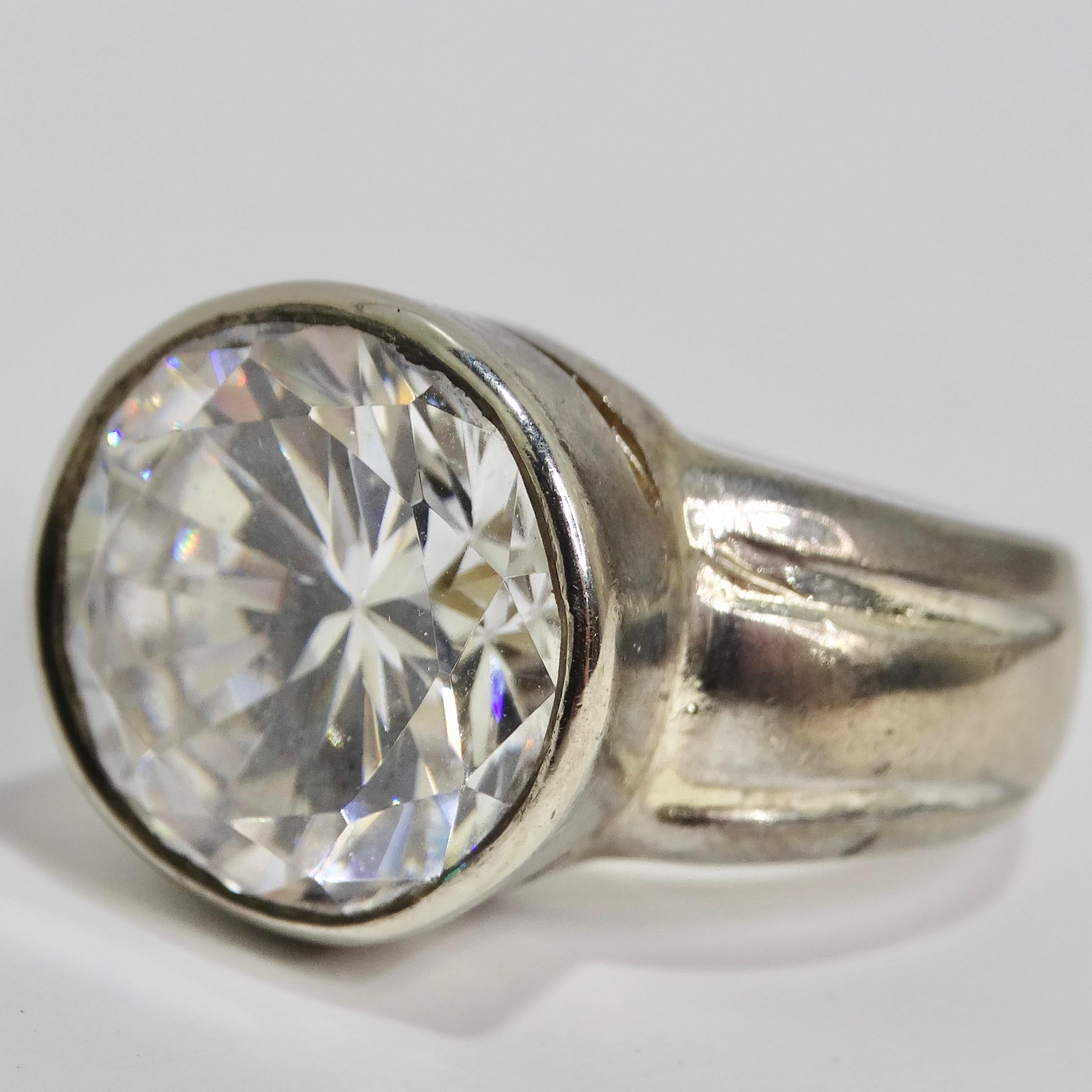 1960s Silver Cubic Zirconia Ring 1