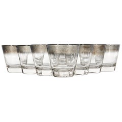 1960s Silver-Fade Old Fashioned Tumblers, Set of 8