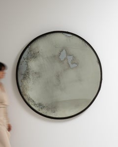 1960s Silver Metal Wall Mirror with Glass Detailing, Czechia