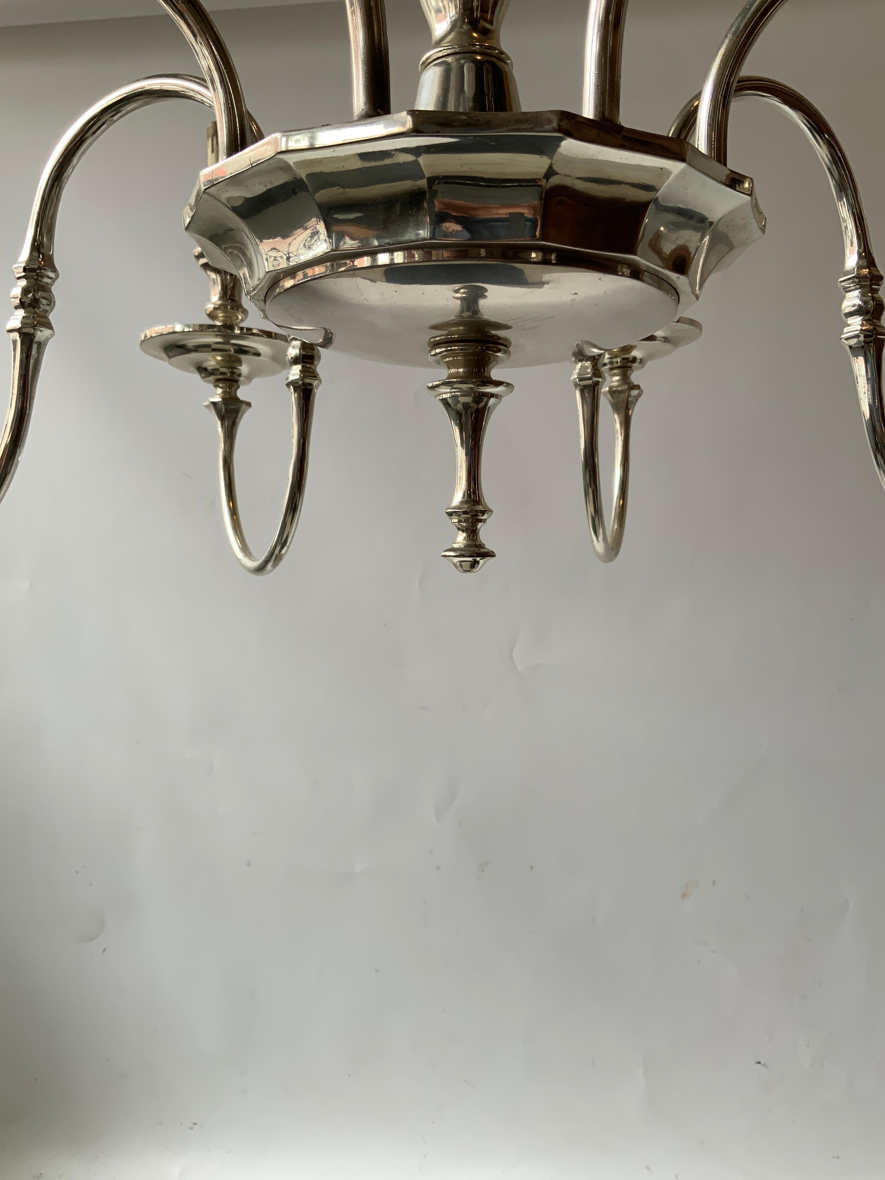 1960s Silver Plate 8-Arm Chandelier For Sale 4