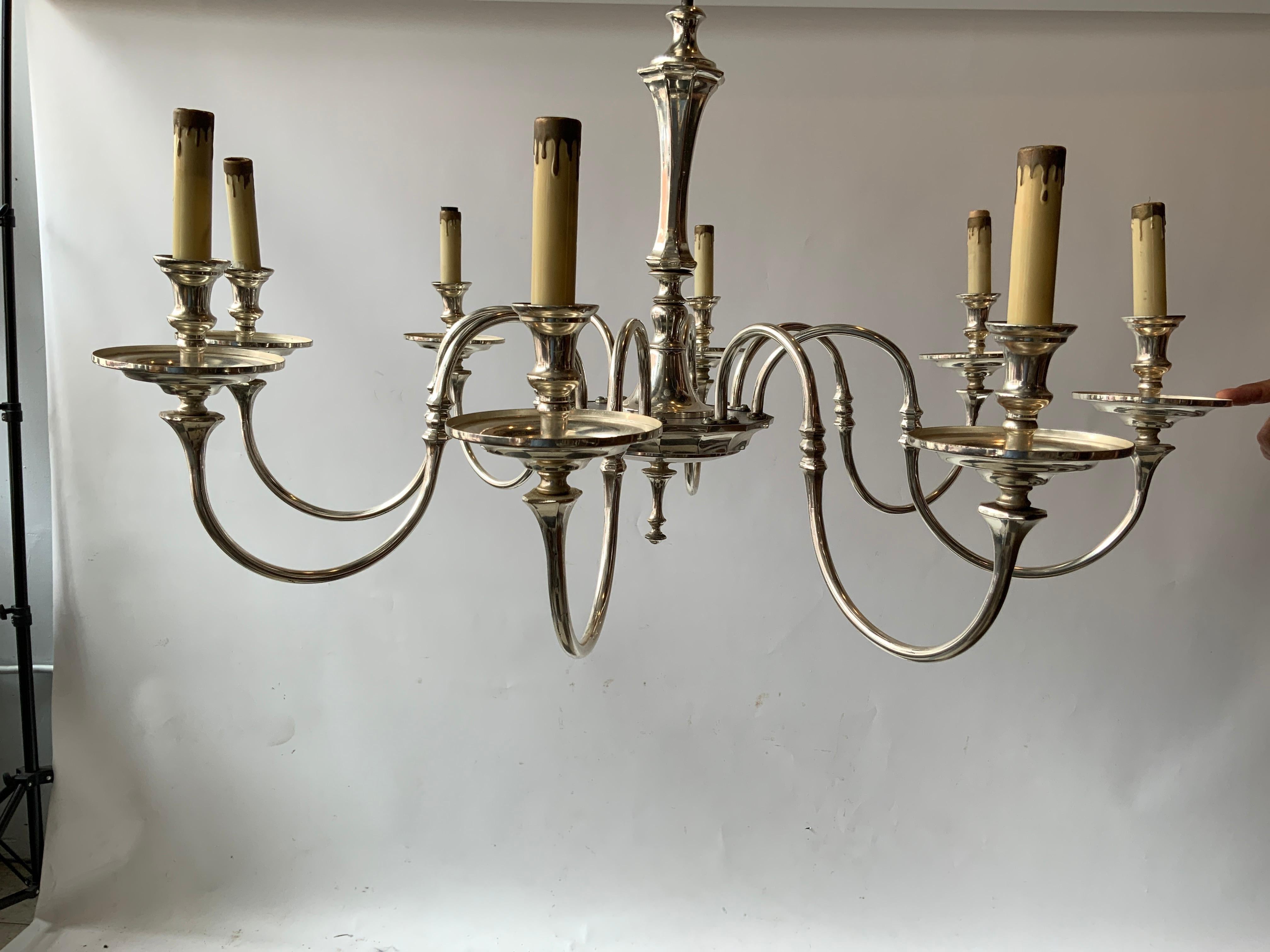 silver plated chandelier