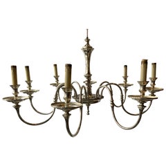 Vintage 1960s Silver Plate 8-Arm Chandelier