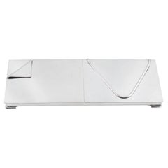 Silver Plate Extra Long Flat Box Attributed to Hermes Paris, 1960s