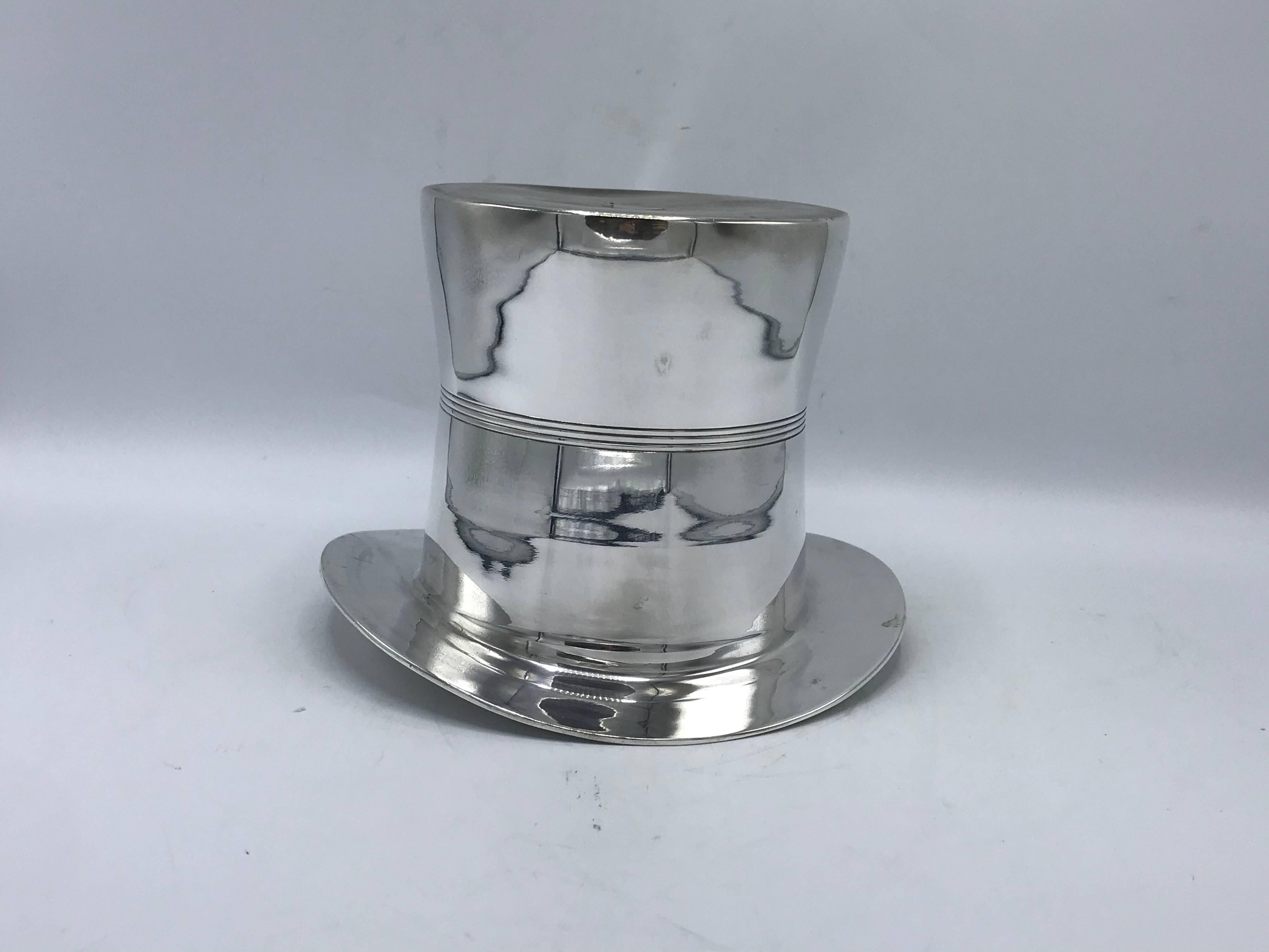 20th Century 1960s Silver Plate Top Hat Wine Bottle Chiller