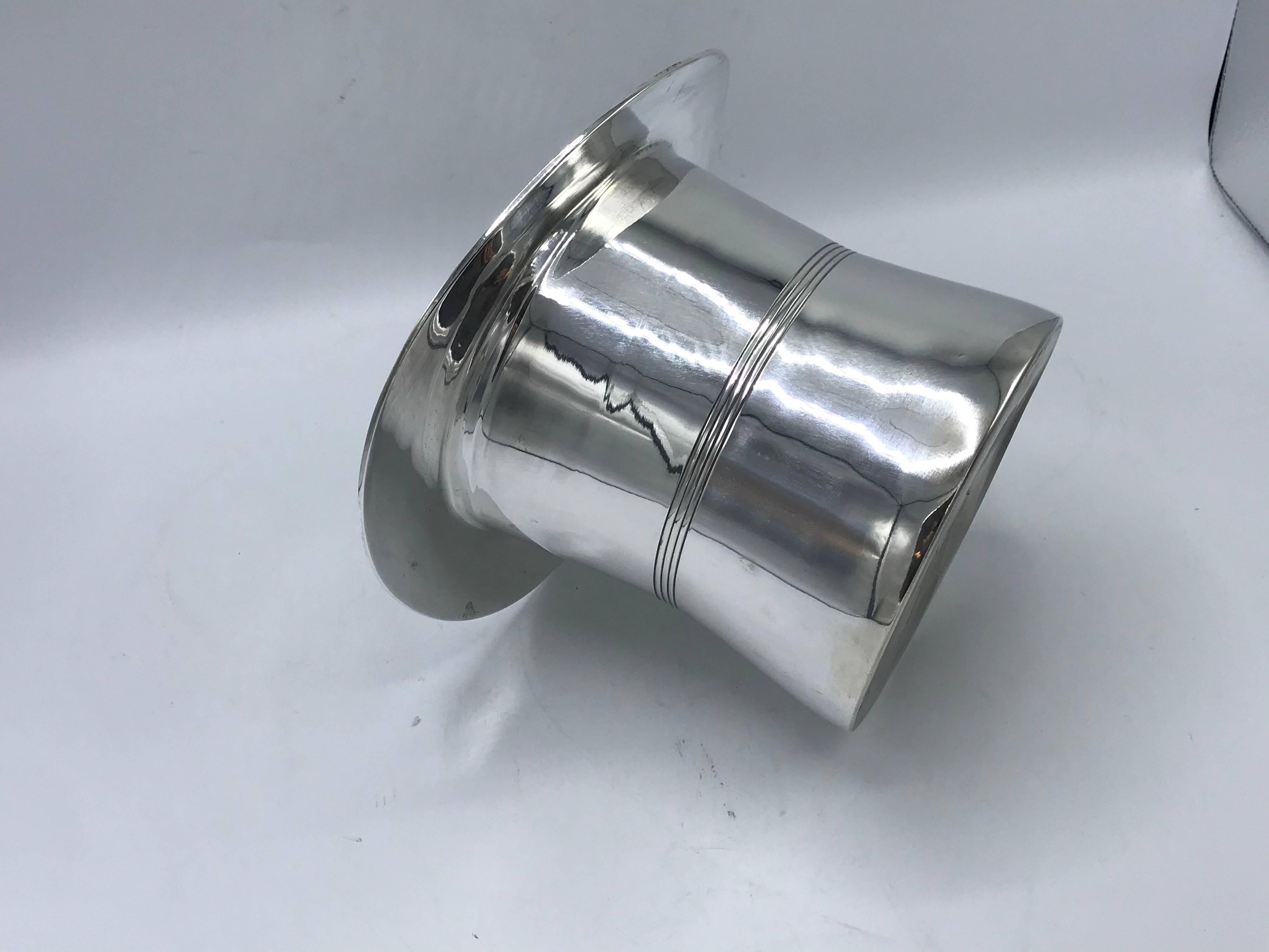 1960s Silver Plate Top Hat Wine Bottle Chiller 1