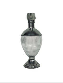 1960’s Silver Plated and Crystal Ewer or Pitcher