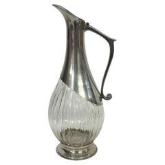 1960’s Silver Plated and Crystal Rubbed Claret Jug