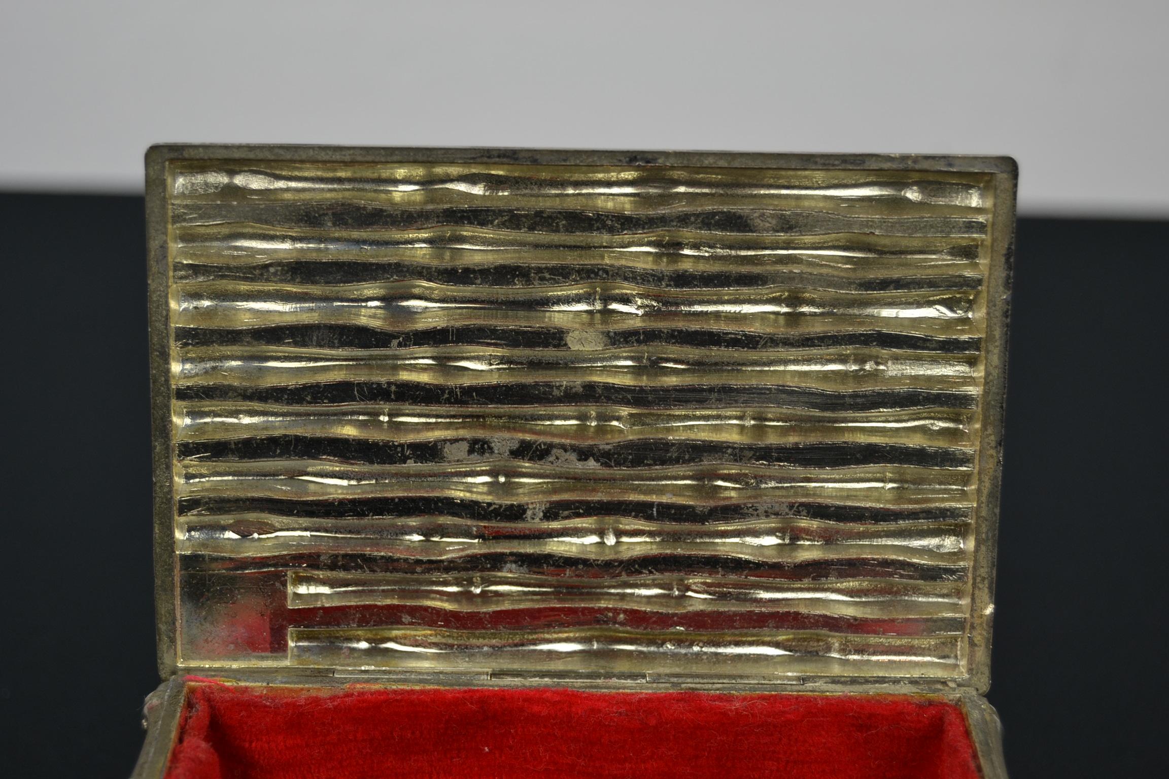 1960s Silver Plated Faux Bamboo Box Maison Baguès In Good Condition In Antwerp, BE