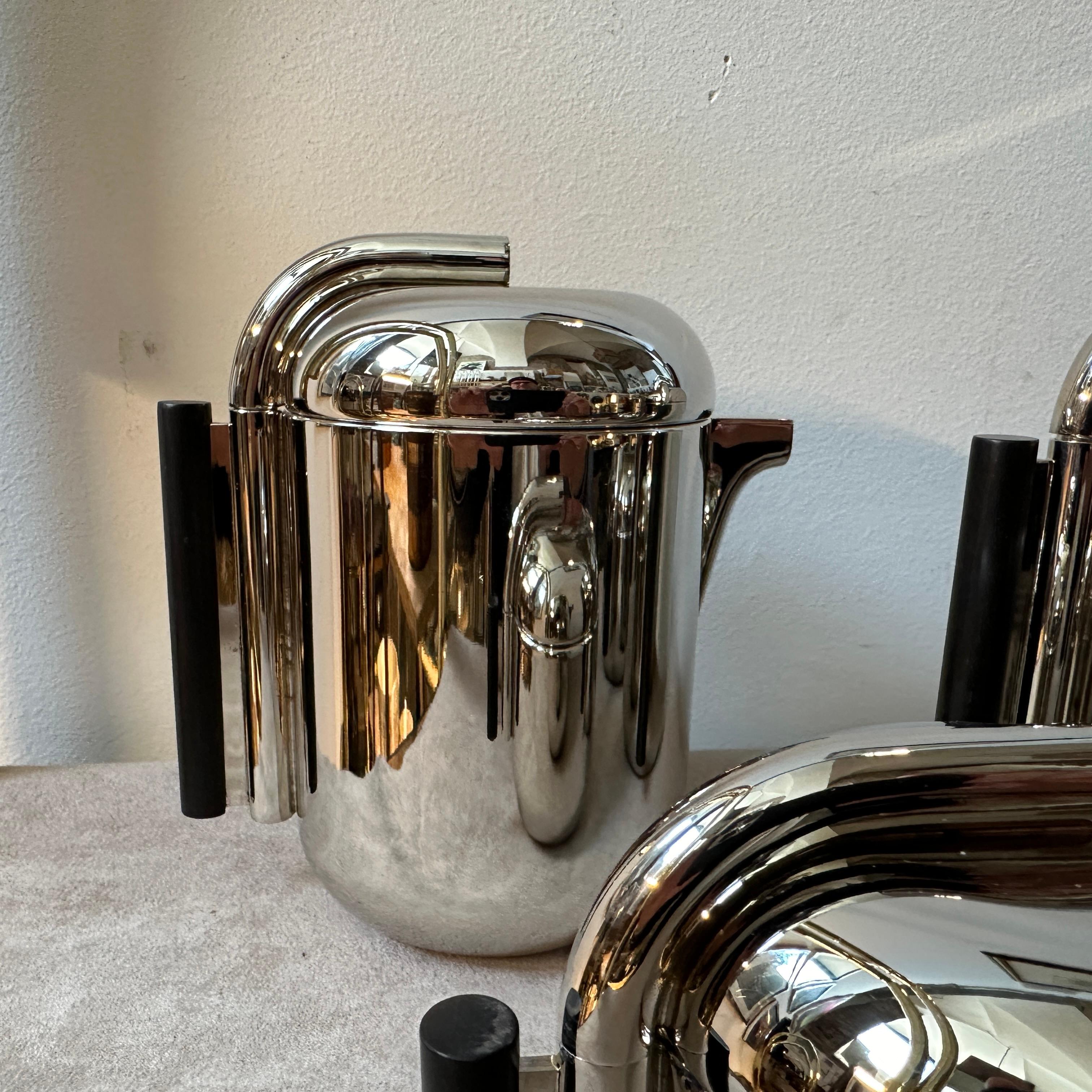 1960s Silver Plated Tea and Coffee Set Designed by G. Coarezza for Mam Milano For Sale 5