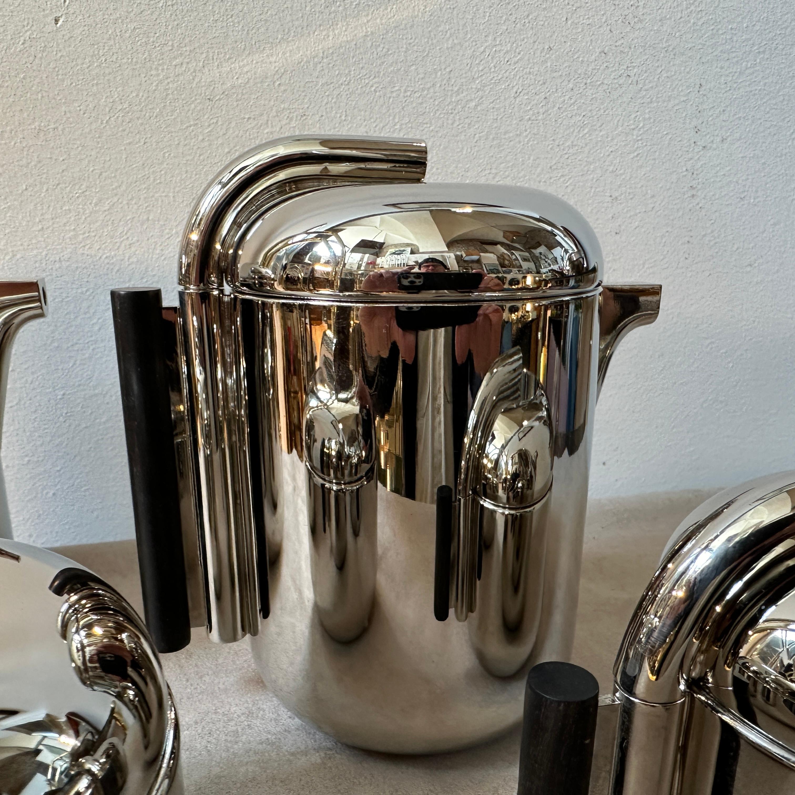 1960s Silver Plated Tea and Coffee Set Designed by G. Coarezza for Mam Milano For Sale 6
