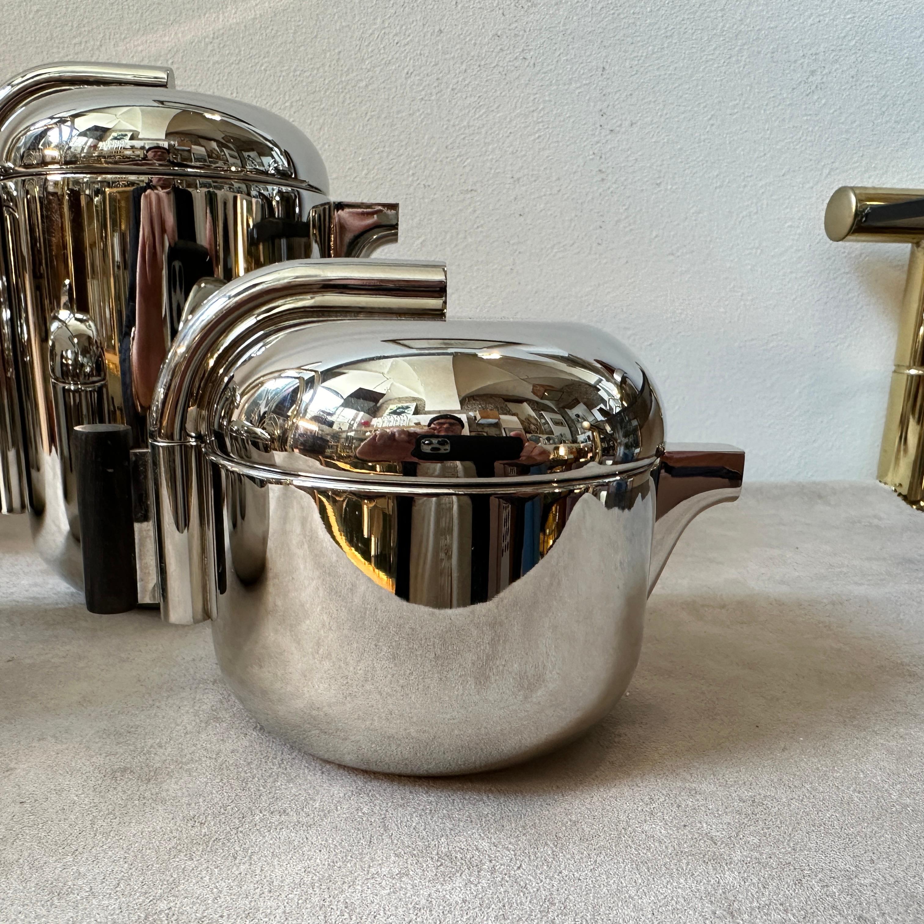 1960s Silver Plated Tea and Coffee Set Designed by G. Coarezza for Mam Milano For Sale 3