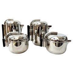 1960s Silver Plated Tea and Coffee Set Designed by G. Coarezza for Mam Milano
