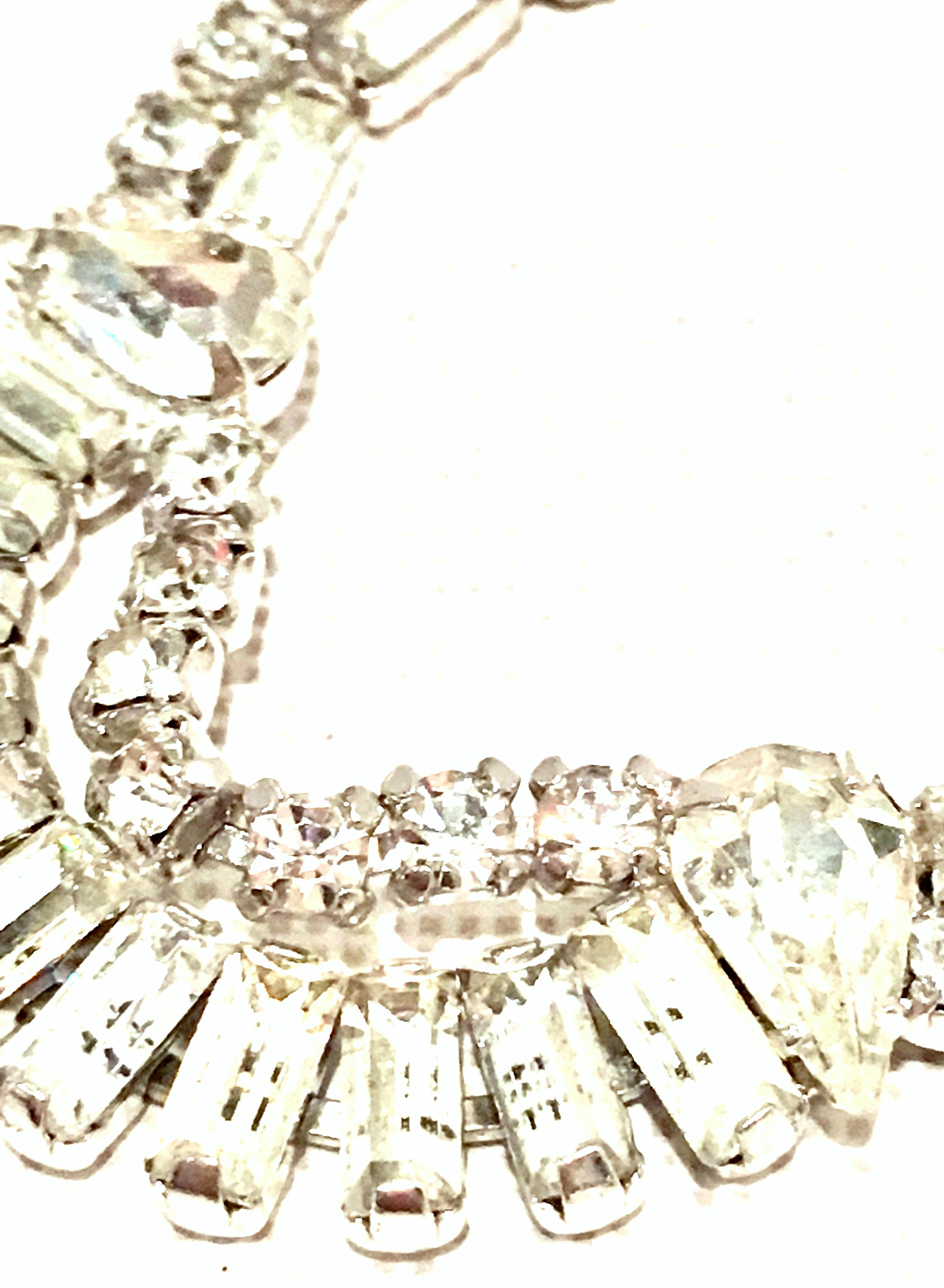1960'S Silver & Swarovski Crystal Choker Style Necklace By, Kramer Of New York 3