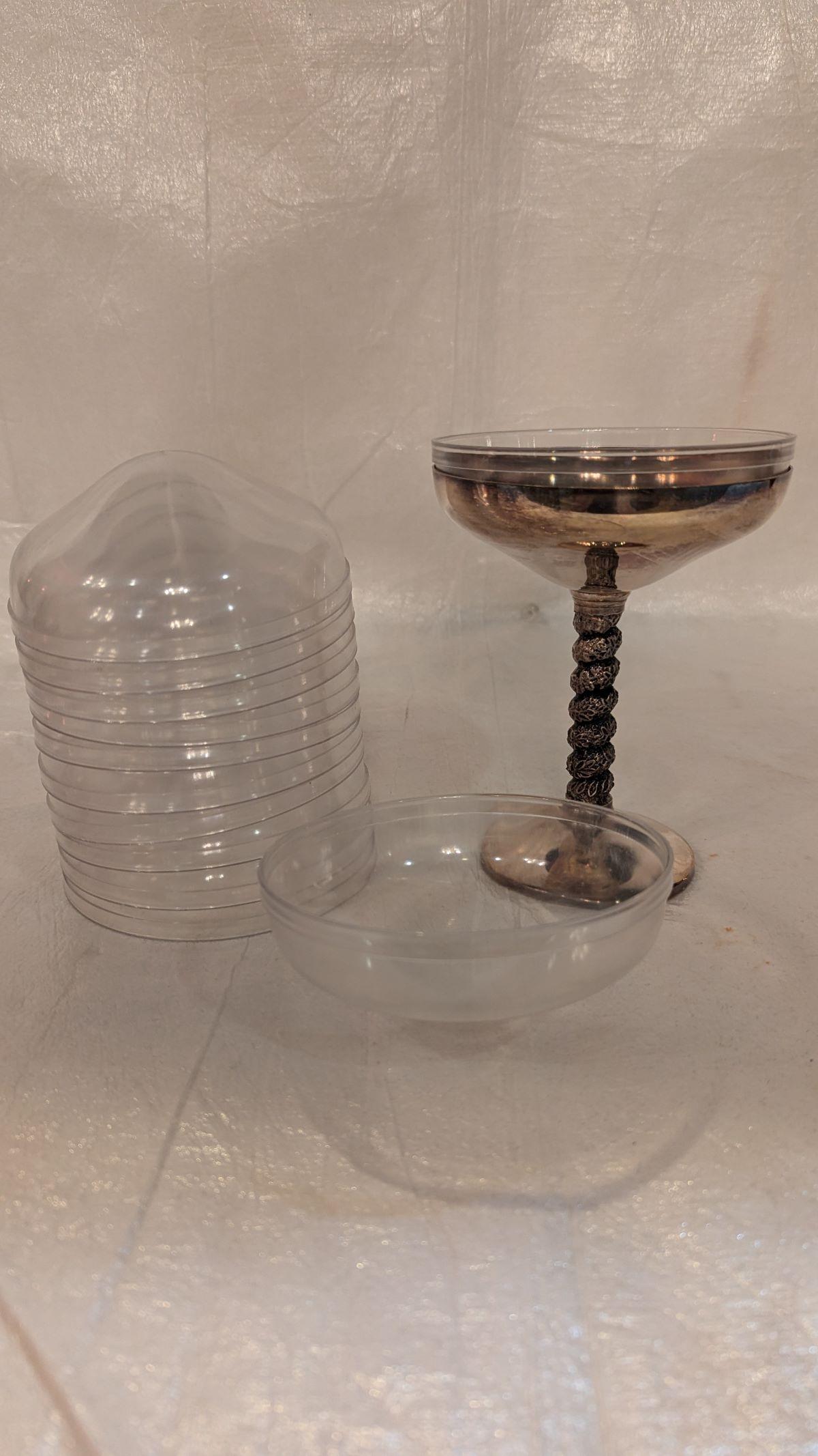 Service de verres à pied en métal argenté des années 1960 - 36 pièces en vente 3