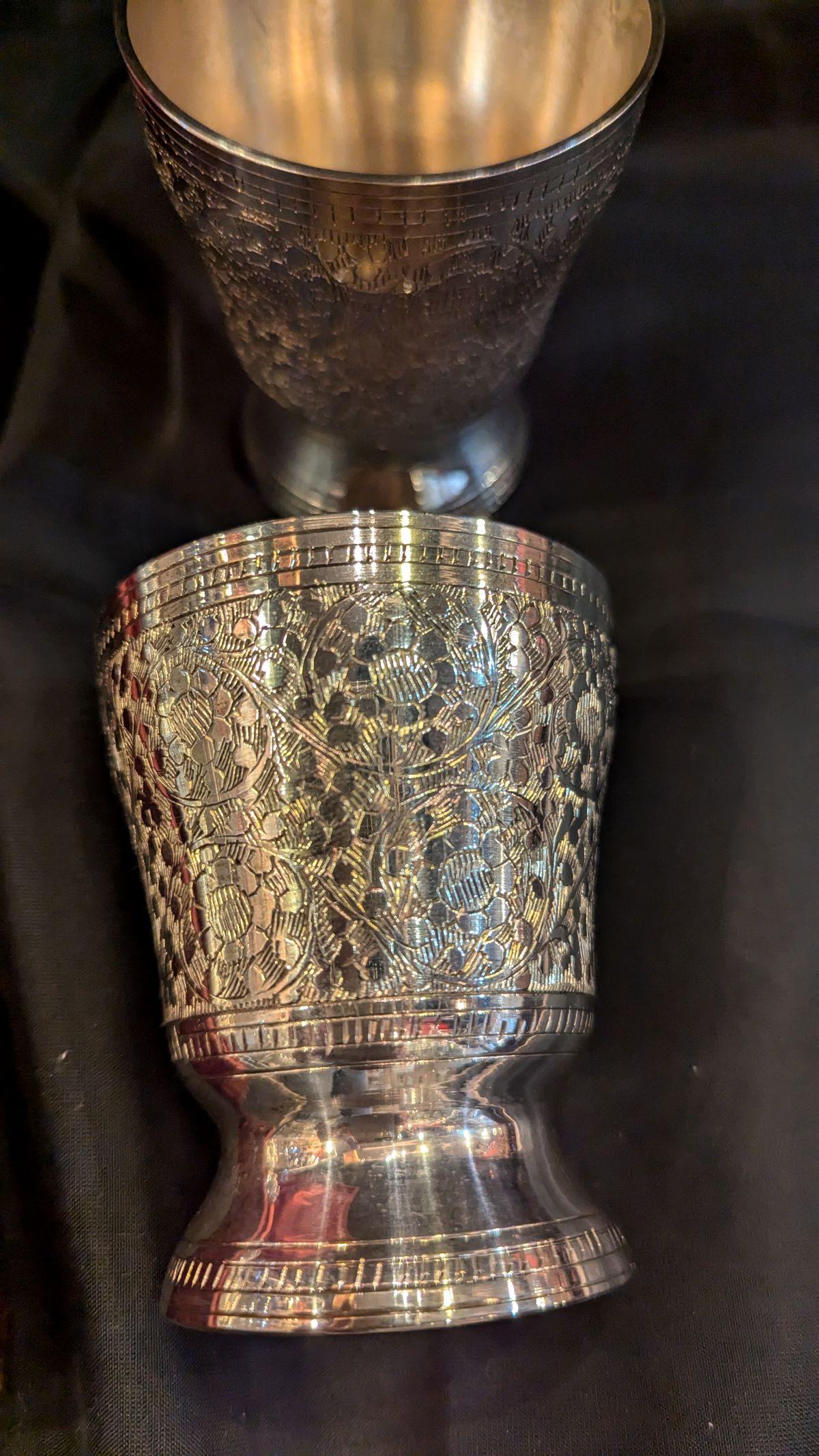 1960er Jahre Silberblech Hochzeit/Anniversary Cups - 5 Stück im Angebot 1