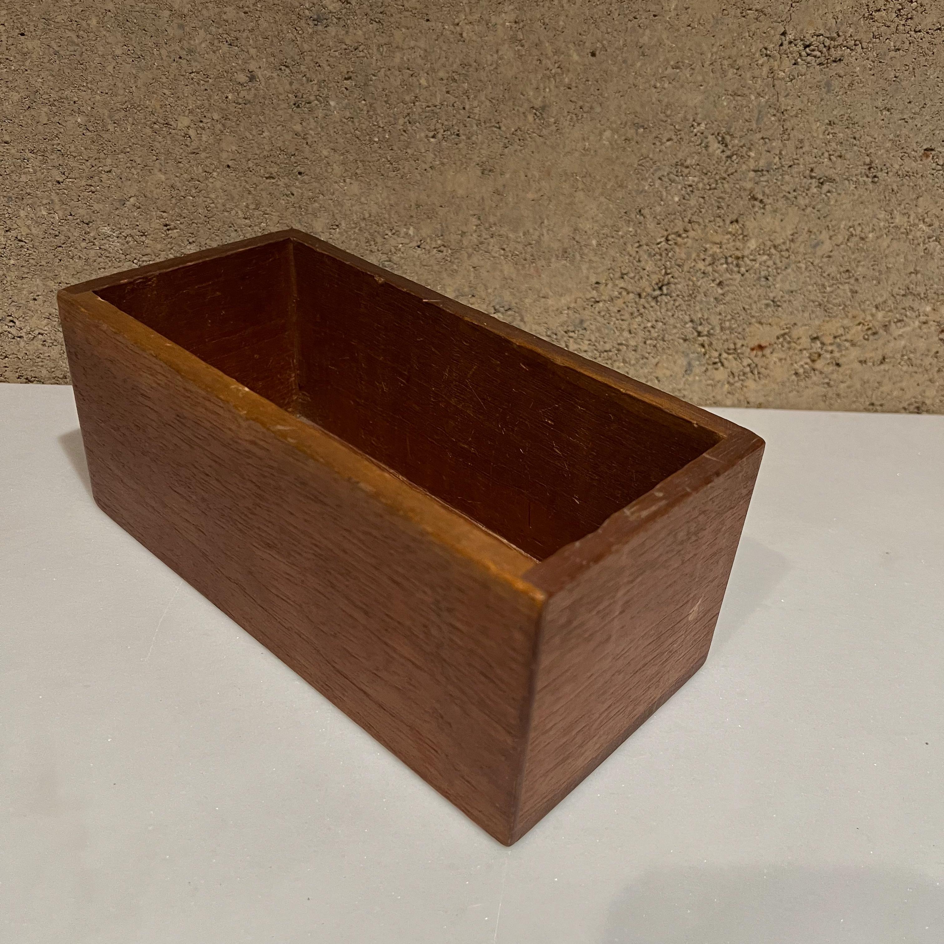 1960s Exotic Wood Simple Storage Box Ideal Cedar Catch All Minimalist Design 2