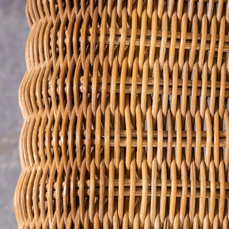 1960's Simple French Rattan Armchair For Sale at 1stDibs