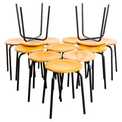 1960’s Simple French Stacking Button Top Stools