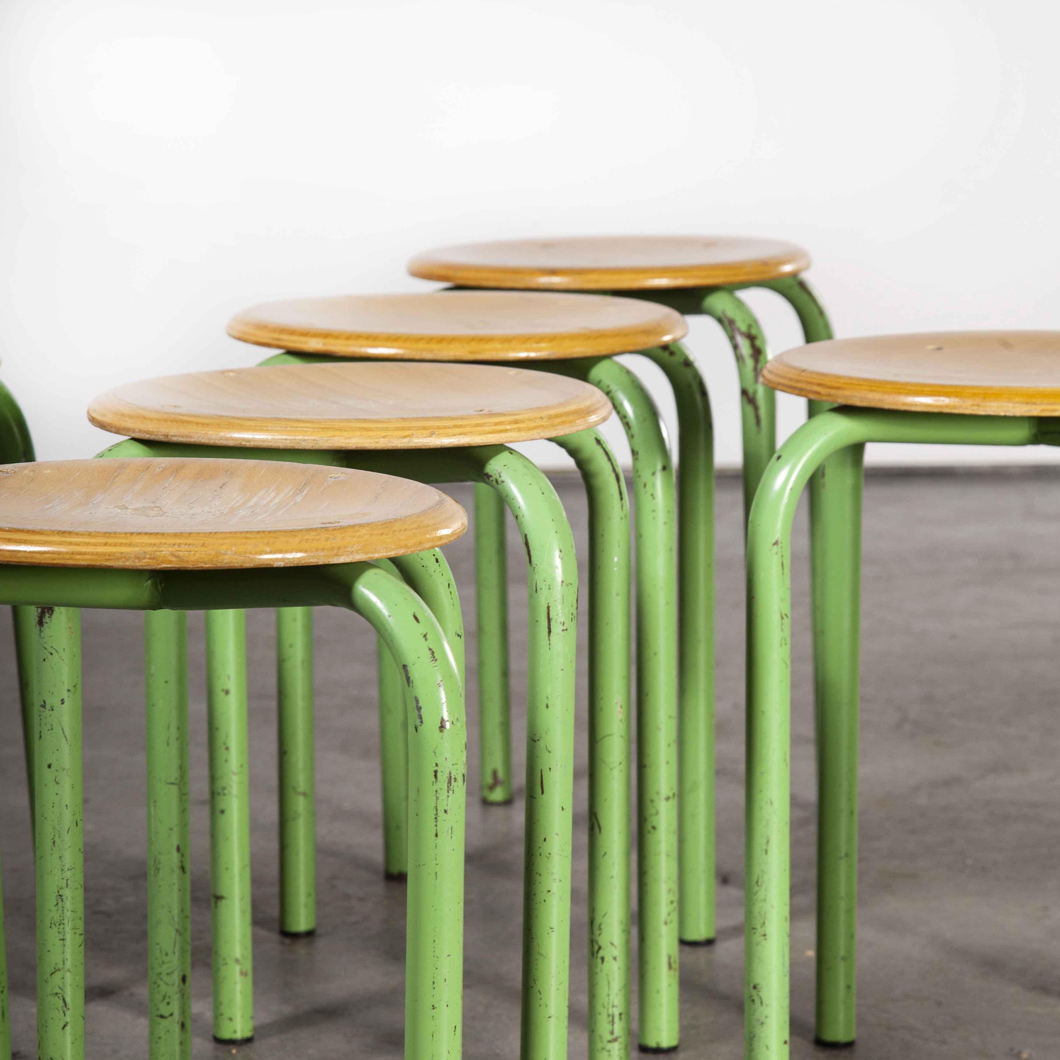 Beech 1960’s Simple French Stacking School Stools – Mint – Last Few Remaining