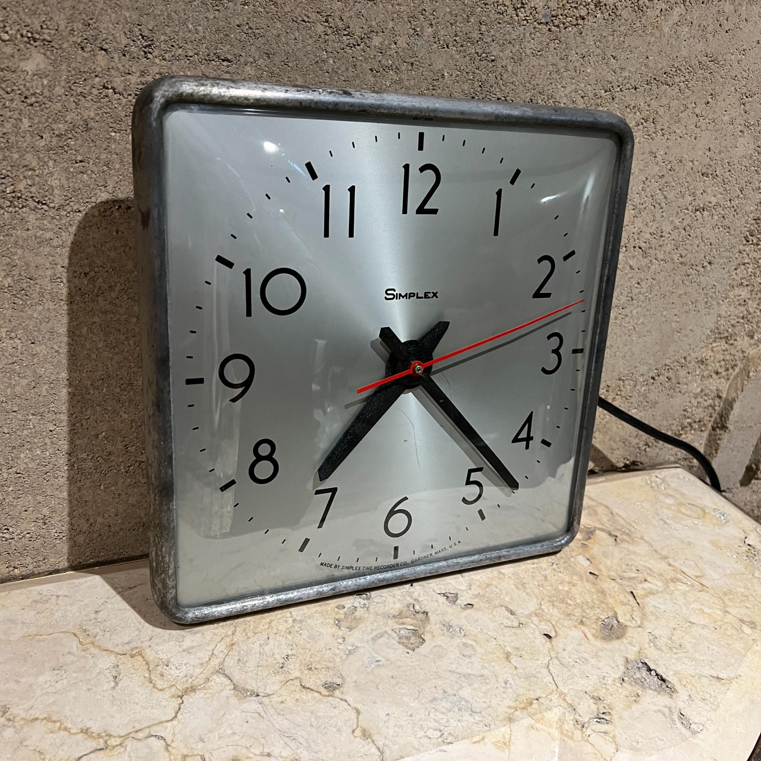 American 1960s Simplex Electric School Wall Clock For Sale