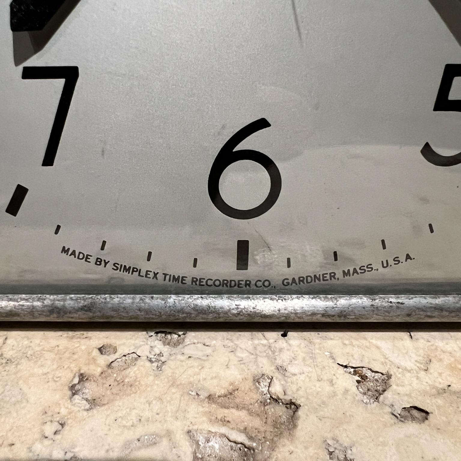 Aluminum 1960s Simplex Electric School Wall Clock For Sale