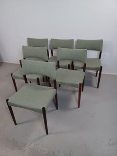 1960s Six Danish Ejnar Larsen, Axel Bender Madsen Rosewood Dining Chairs