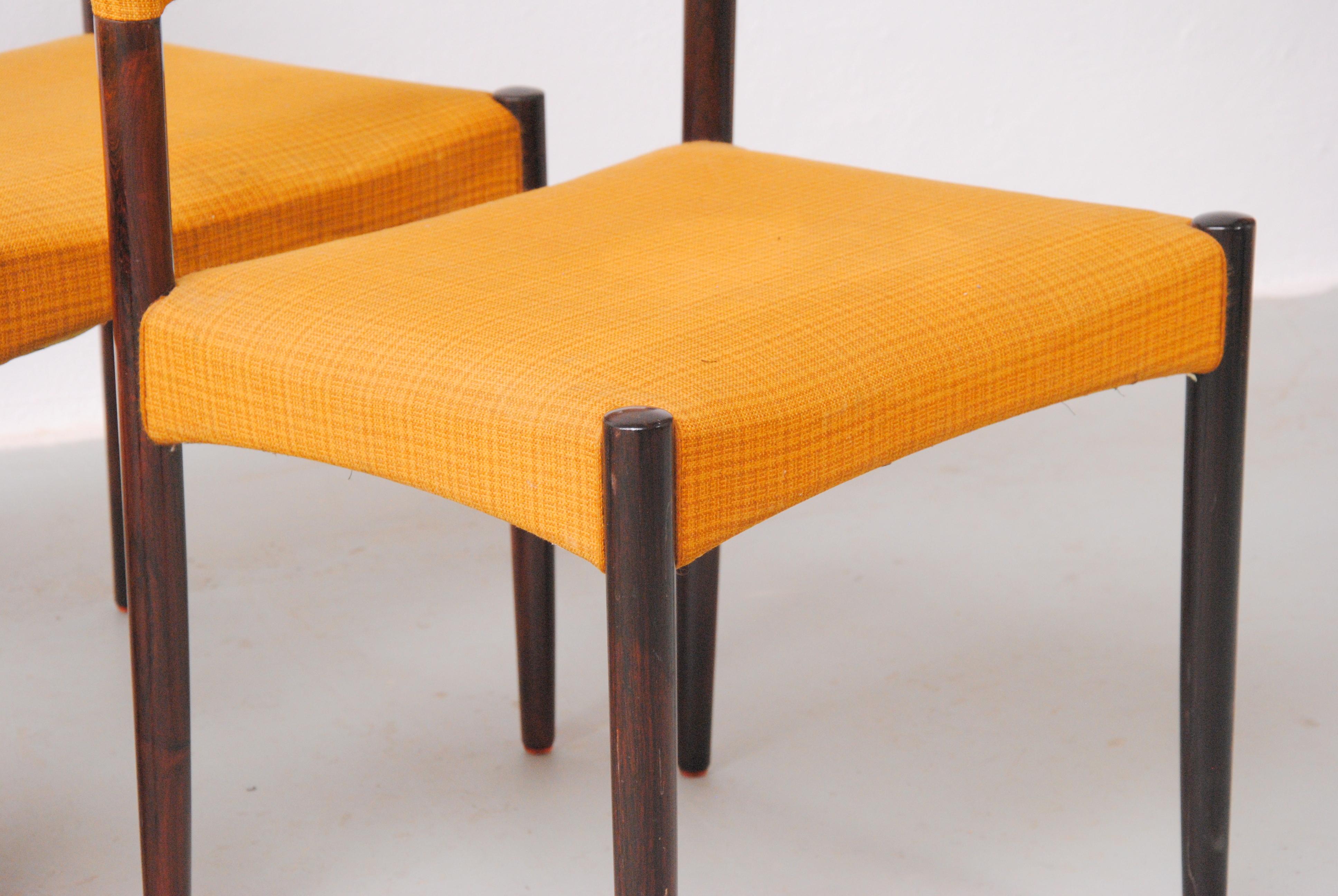 Six chaises de salle à manger danoises Ejnar Larsen, Axel Bender Madsen des années 1960 en vente 1