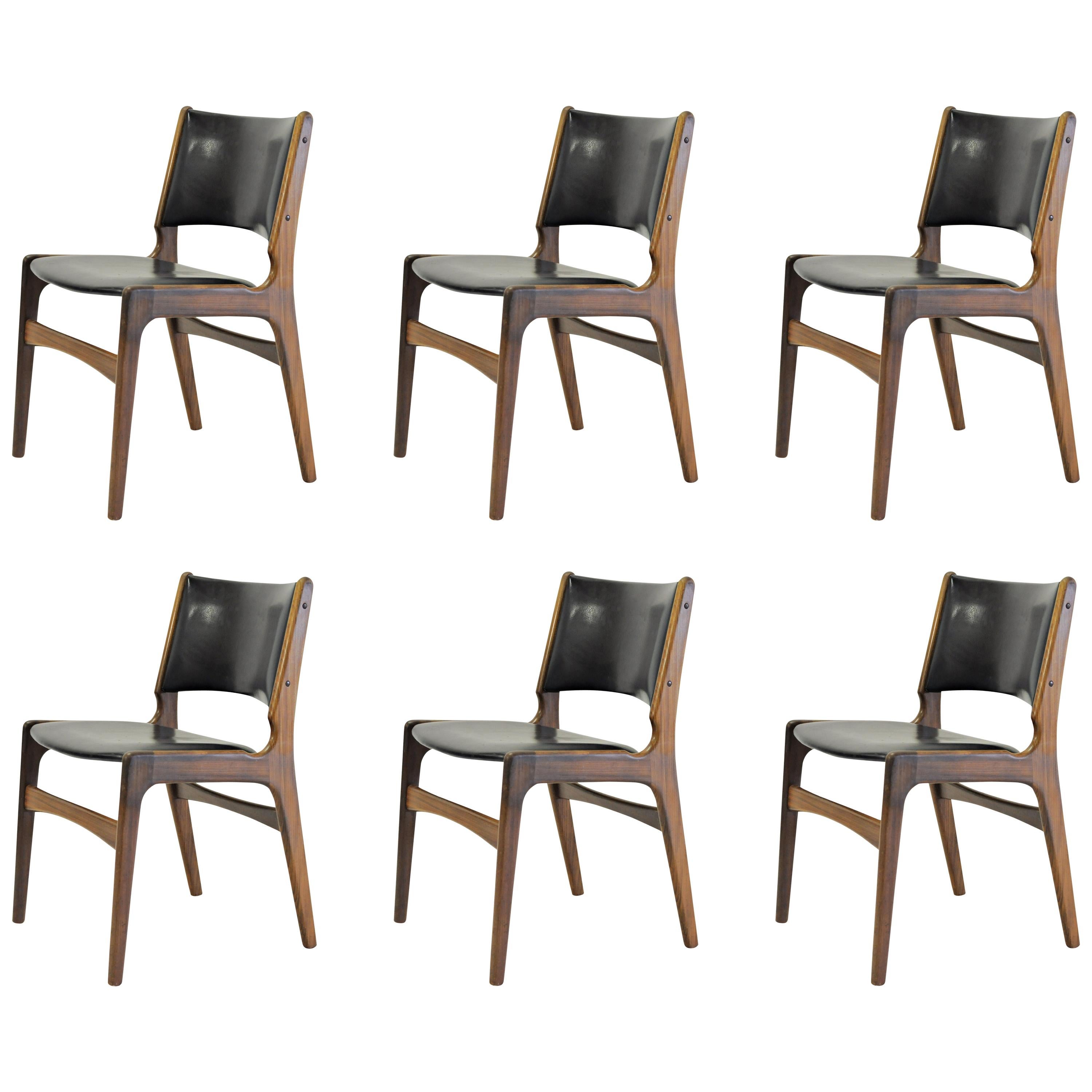 Six Erik Buch Refinished Dining Chairs in Solid Teak, Choice of Upholstery