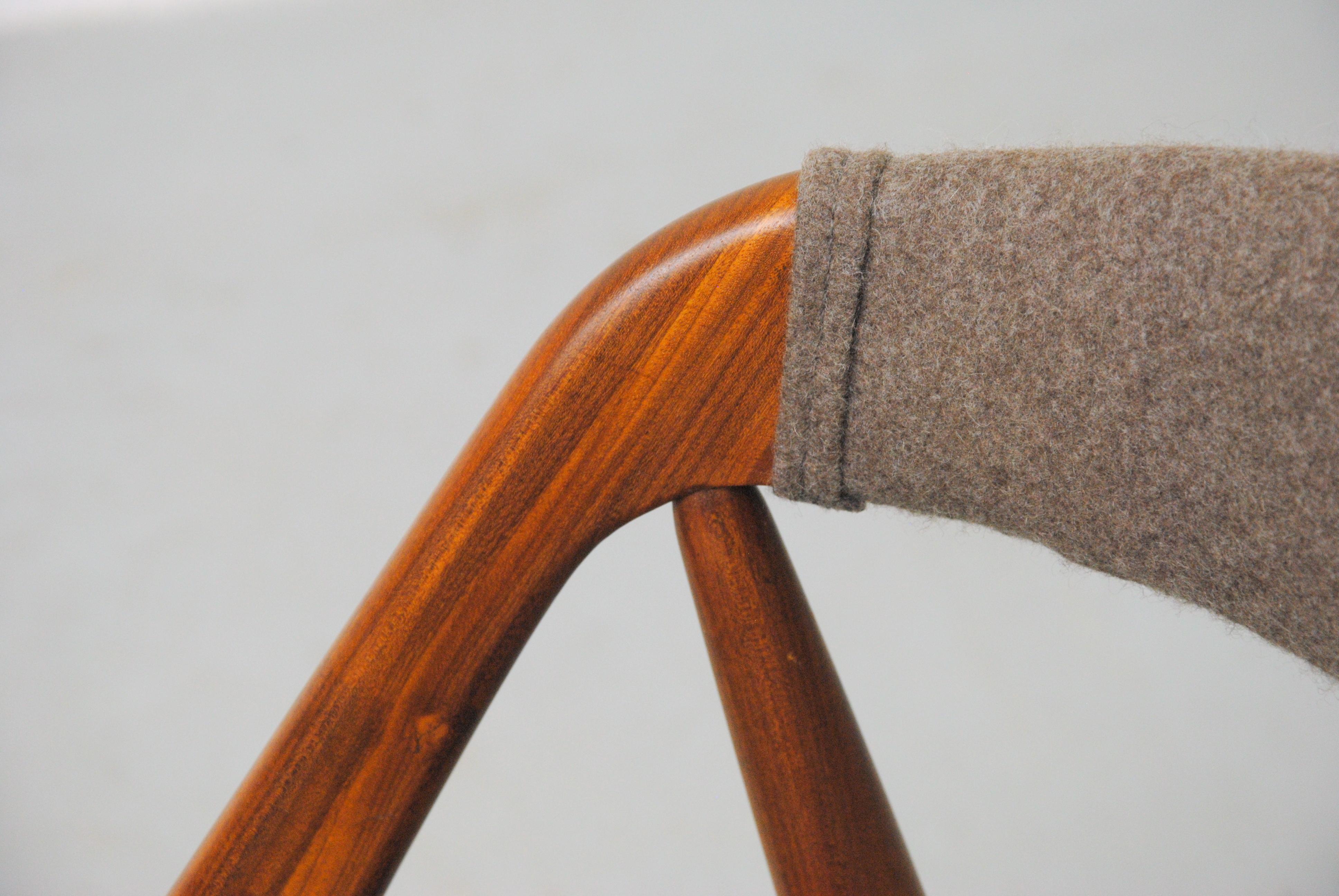 Six Fully Restored Kai Kristiansen Teak Dining Chairs Custom Upholstery Included For Sale 6
