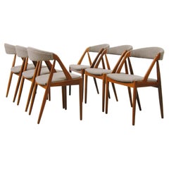 1960's Six Fully Restored Kai Kristiansen Teak Dining Chairs, Custom Upholstery
