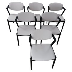 1960's  Six Restored,  Kai Kristiansen Dining Chairs, Custom Leather Upholstery