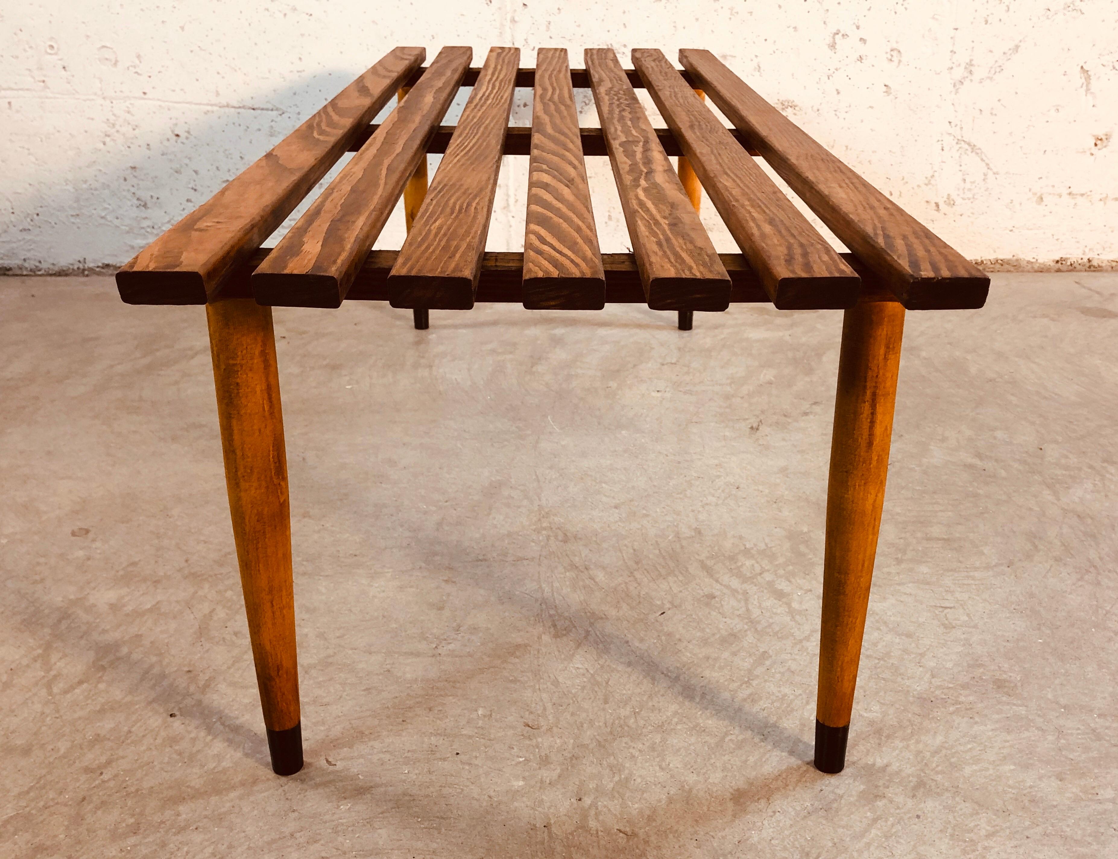 wooden slat coffee table