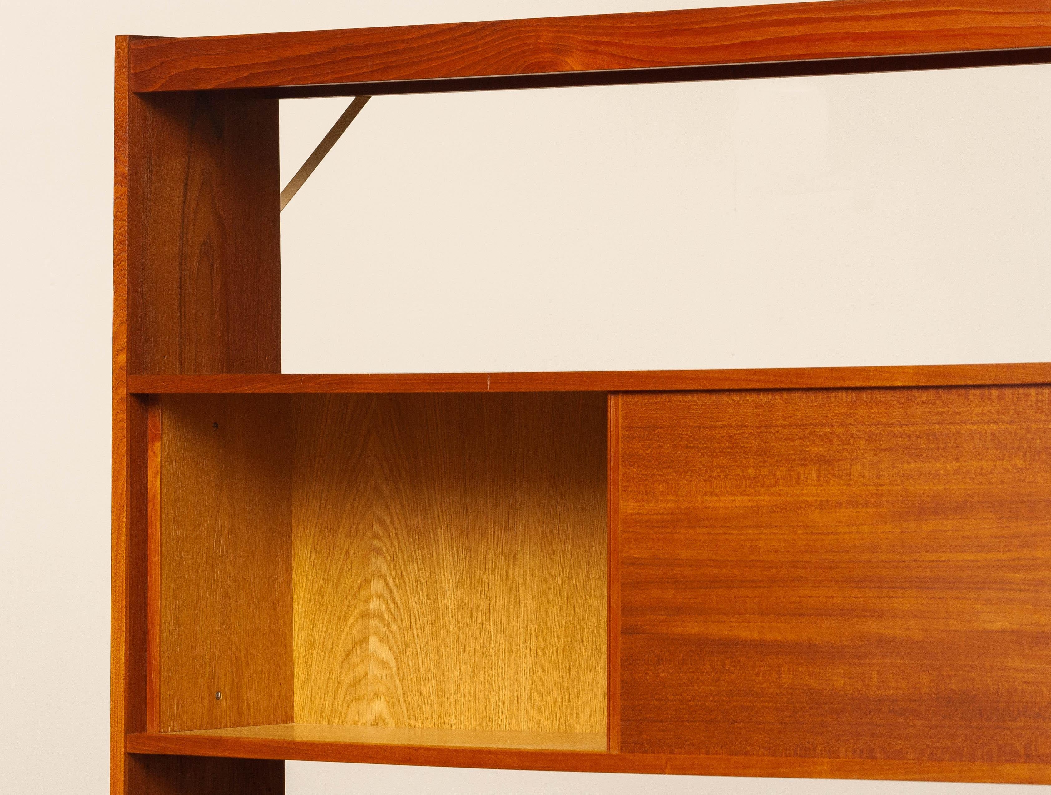 1960s Slim Swedish Bookcase Cabinet in Teak Designed by Svante Skogh for Seffle For Sale 1
