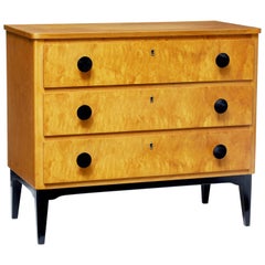 1960s Small Birch Swedish Chest of Drawers