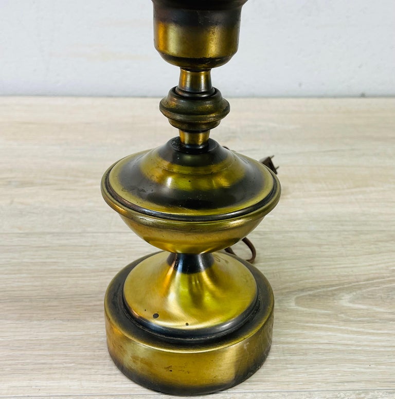 1960s Small Brushed Brass Table Lamp For Sale at 1stDibs