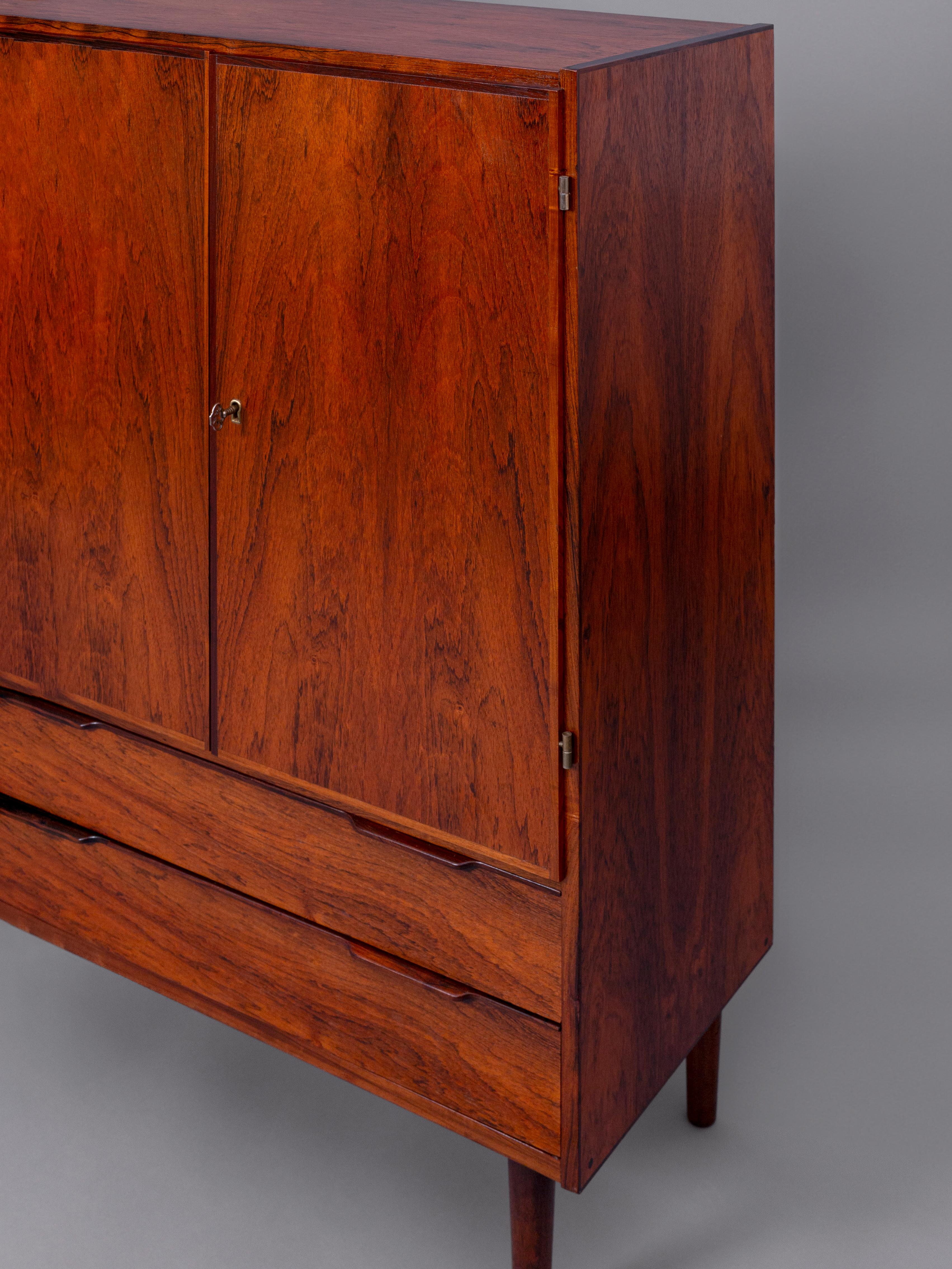 Mid-20th Century 1960s Small Danish Rosewood Cabinet  For Sale
