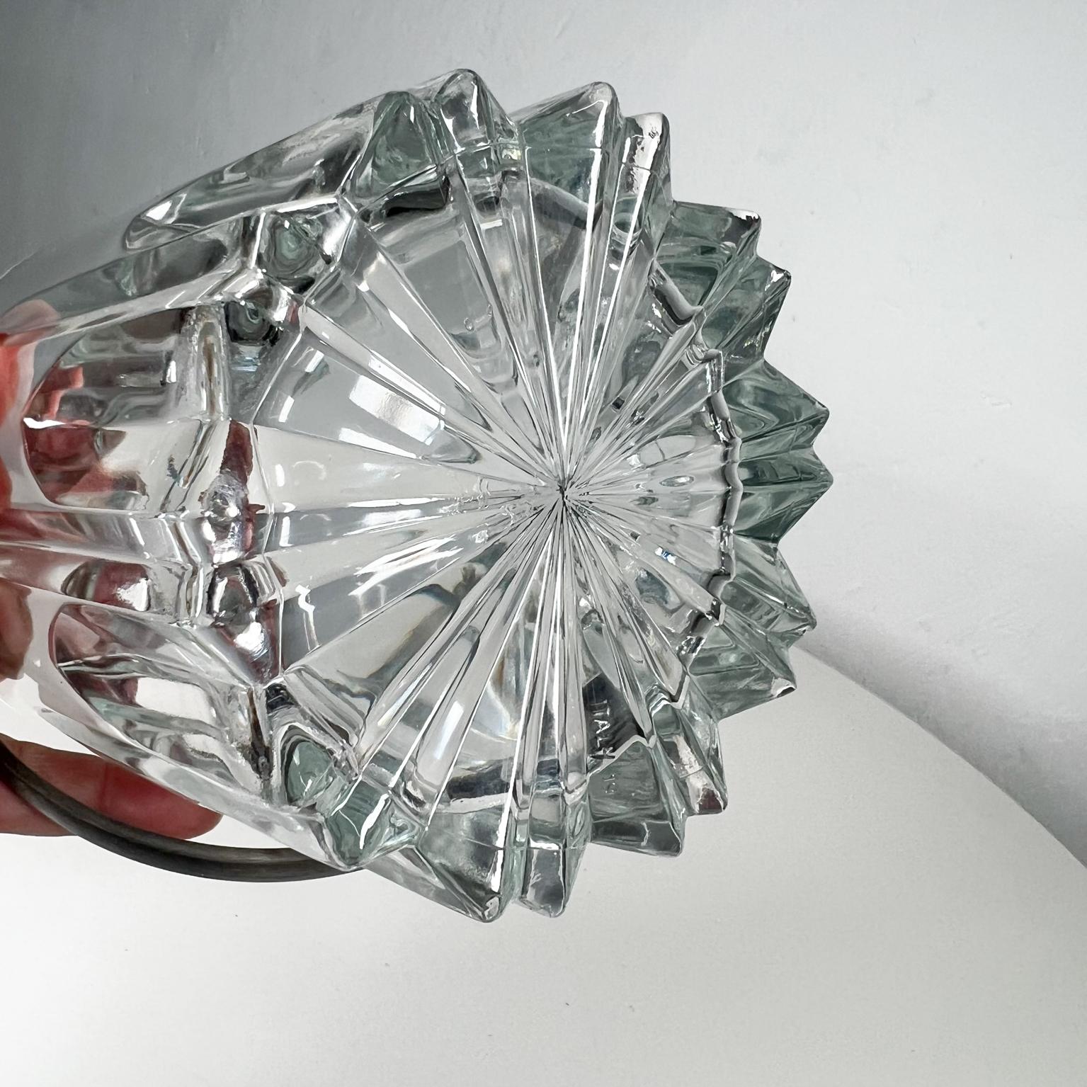 1960s Small Faceted Crystal Ice Bucket Vintage Modern, Italy 4