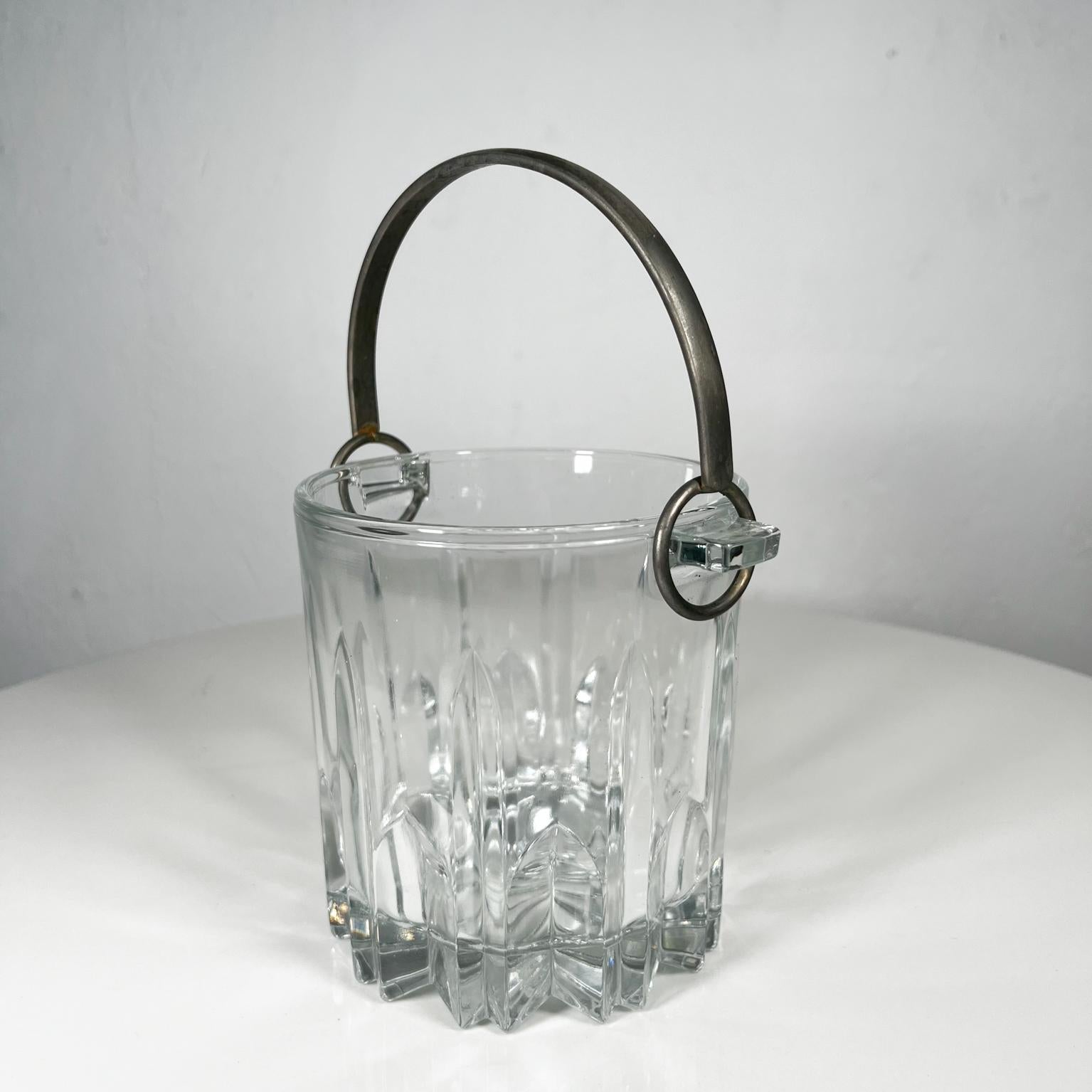 Mid-Century Modern 1960s Small Faceted Crystal Ice Bucket Vintage Modern, Italy