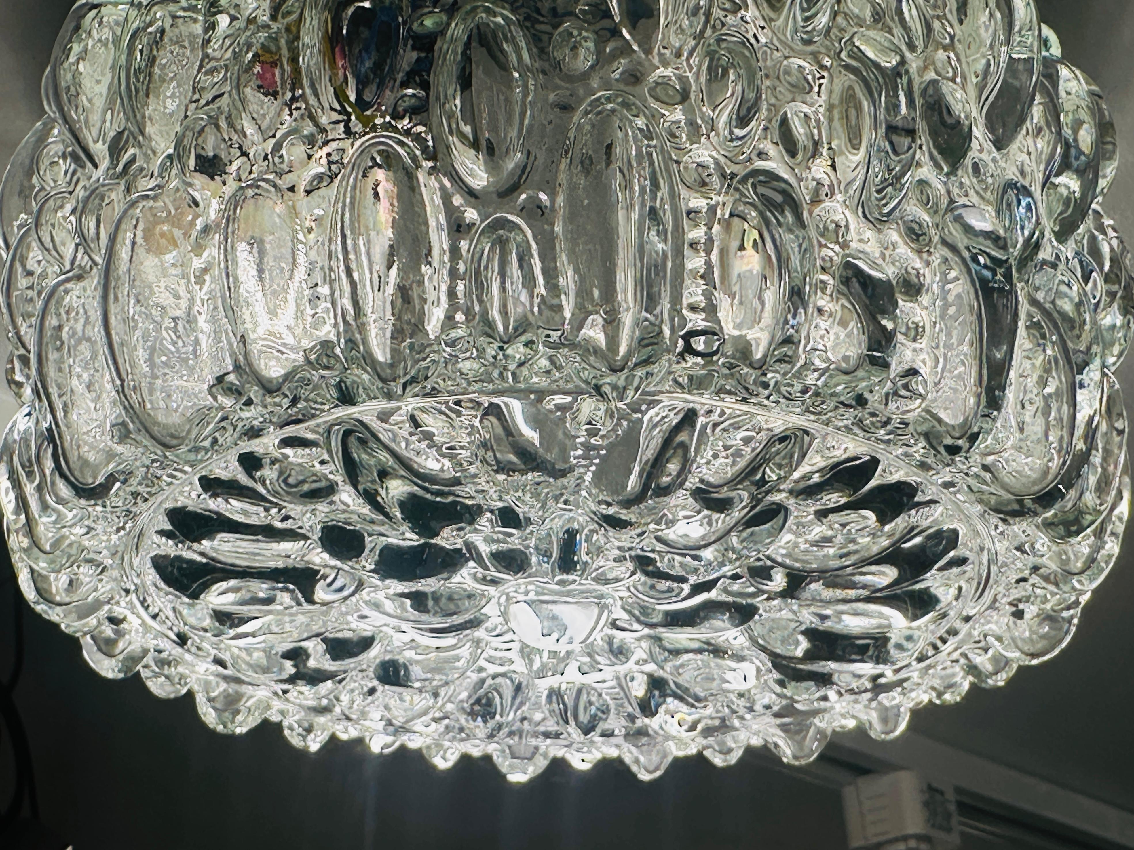 Kleine deutsche Einbau- oder Wandleuchte aus klarem Limberg-Glas, 1960er Jahre, Helena Tynell im Angebot 2