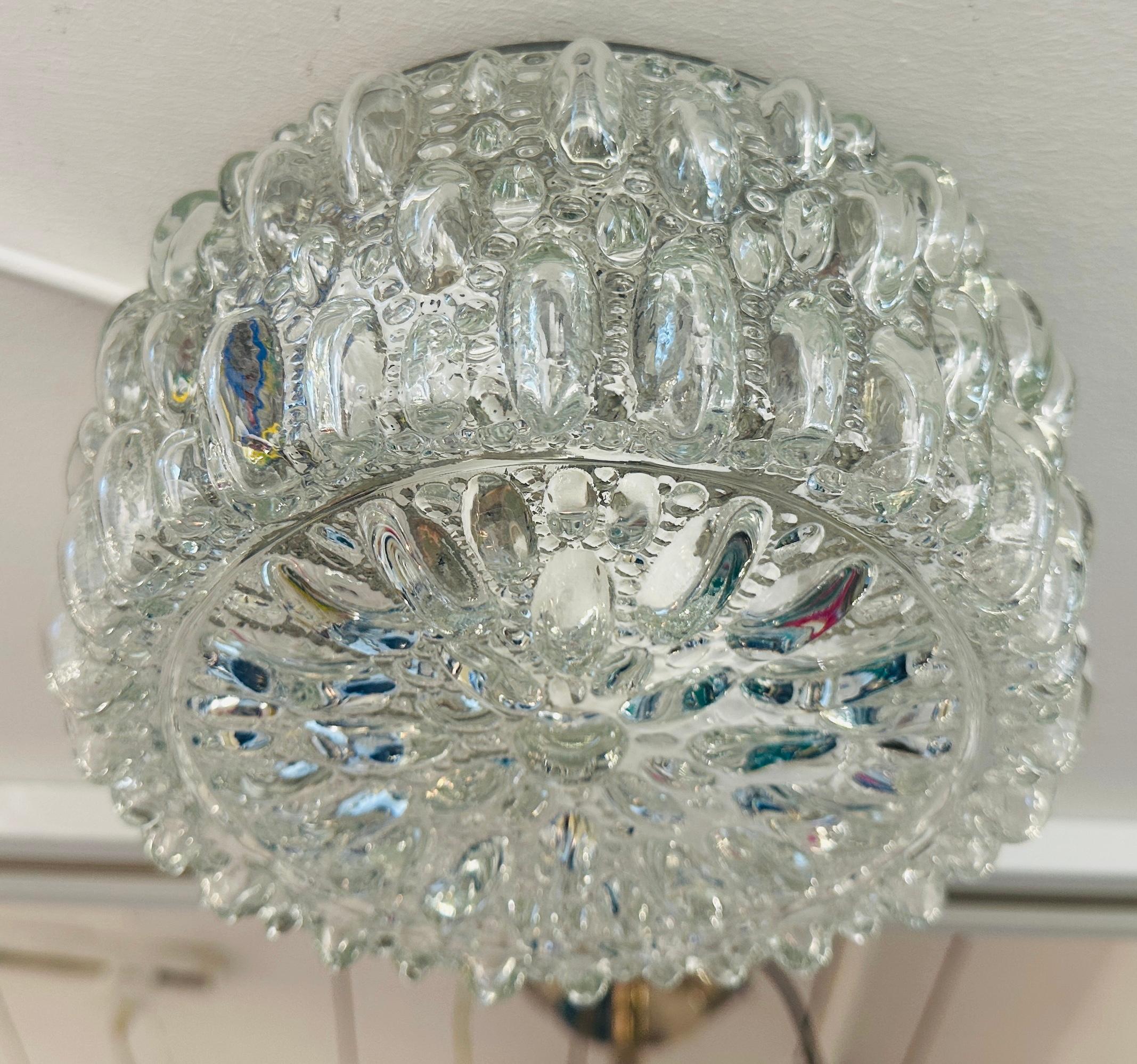 Kleine deutsche Einbau- oder Wandleuchte aus klarem Limberg-Glas, 1960er Jahre, Helena Tynell im Angebot 5