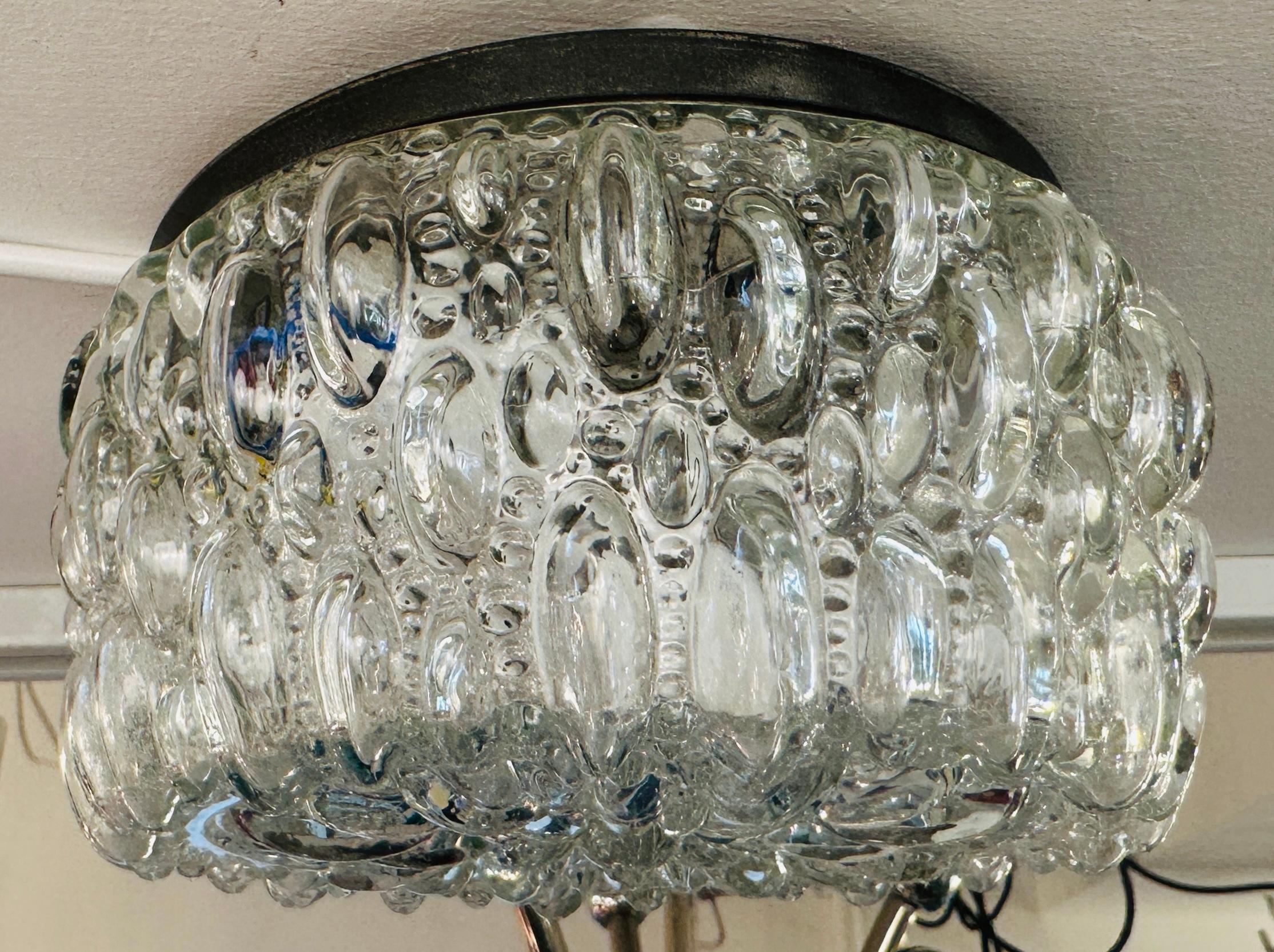 Kleine deutsche Einbau- oder Wandleuchte aus klarem Limberg-Glas, 1960er Jahre, Helena Tynell im Angebot 6
