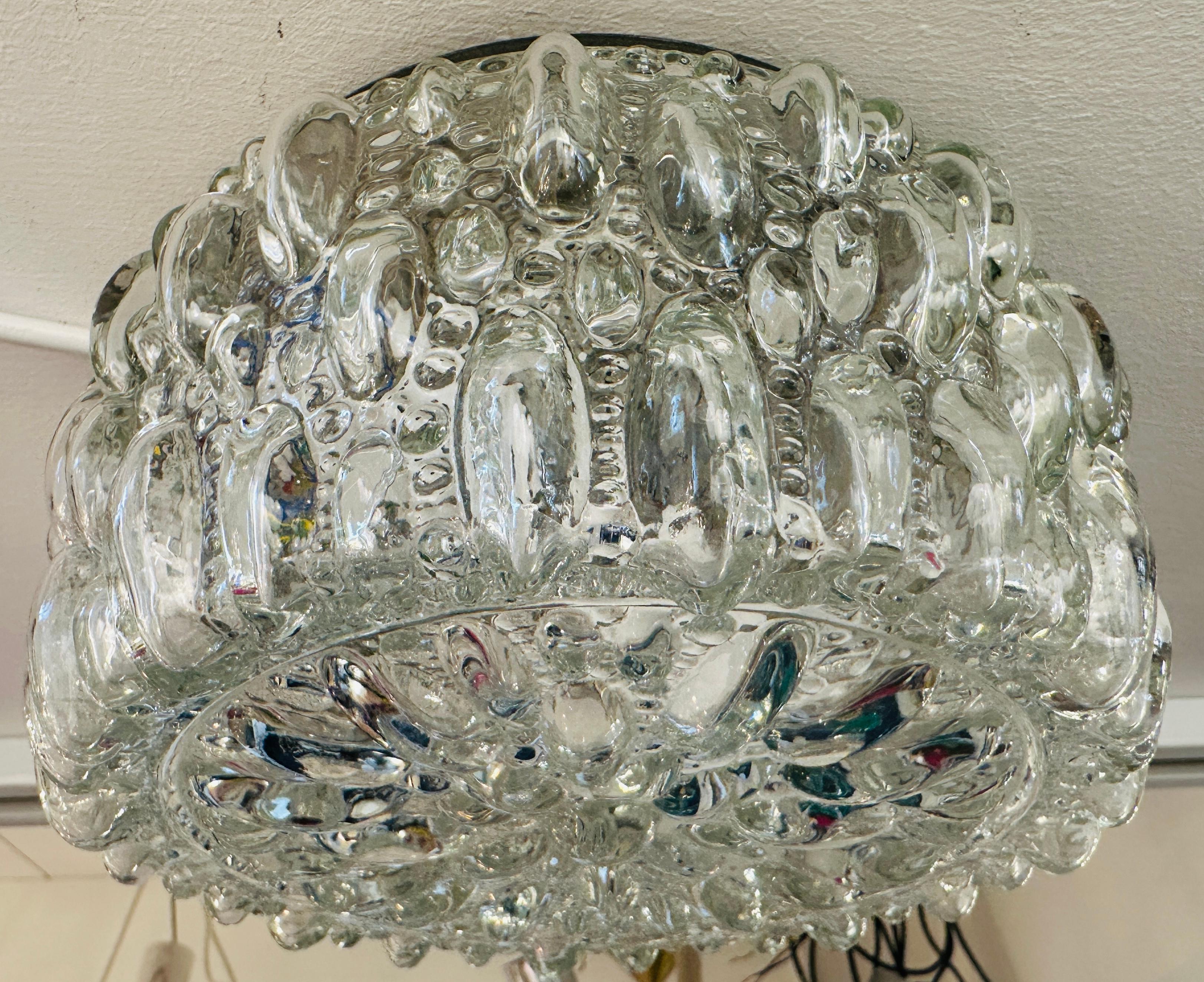 Kleine deutsche Einbau- oder Wandleuchte aus klarem Limberg-Glas, 1960er Jahre, Helena Tynell im Angebot 7