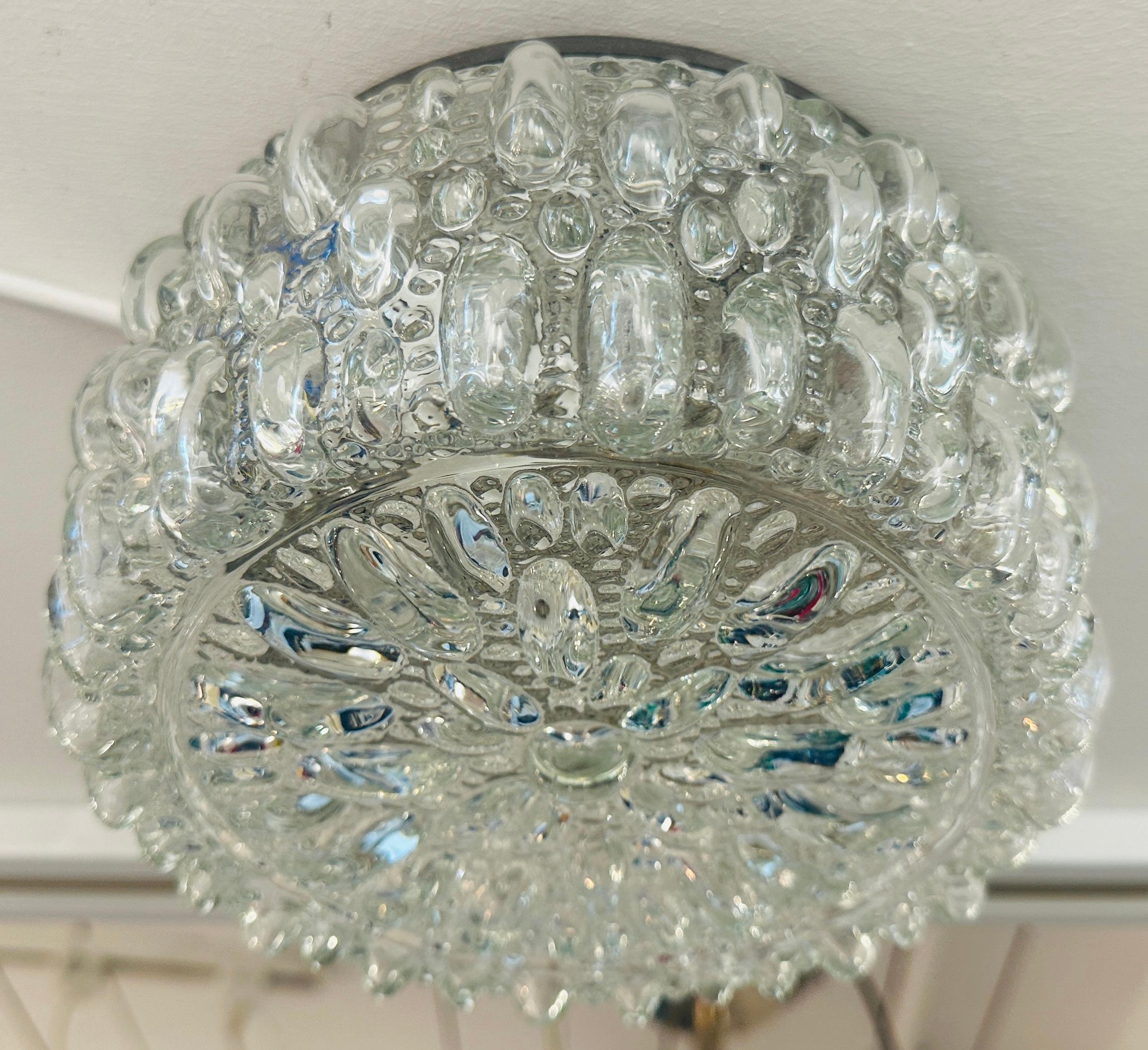 Kleine deutsche Einbau- oder Wandleuchte aus klarem Limberg-Glas, 1960er Jahre, Helena Tynell im Angebot 10