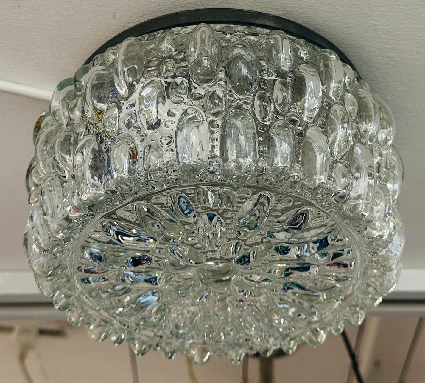 Kleine deutsche Einbau- oder Wandleuchte aus klarem Limberg-Glas, 1960er Jahre, Helena Tynell im Angebot 12