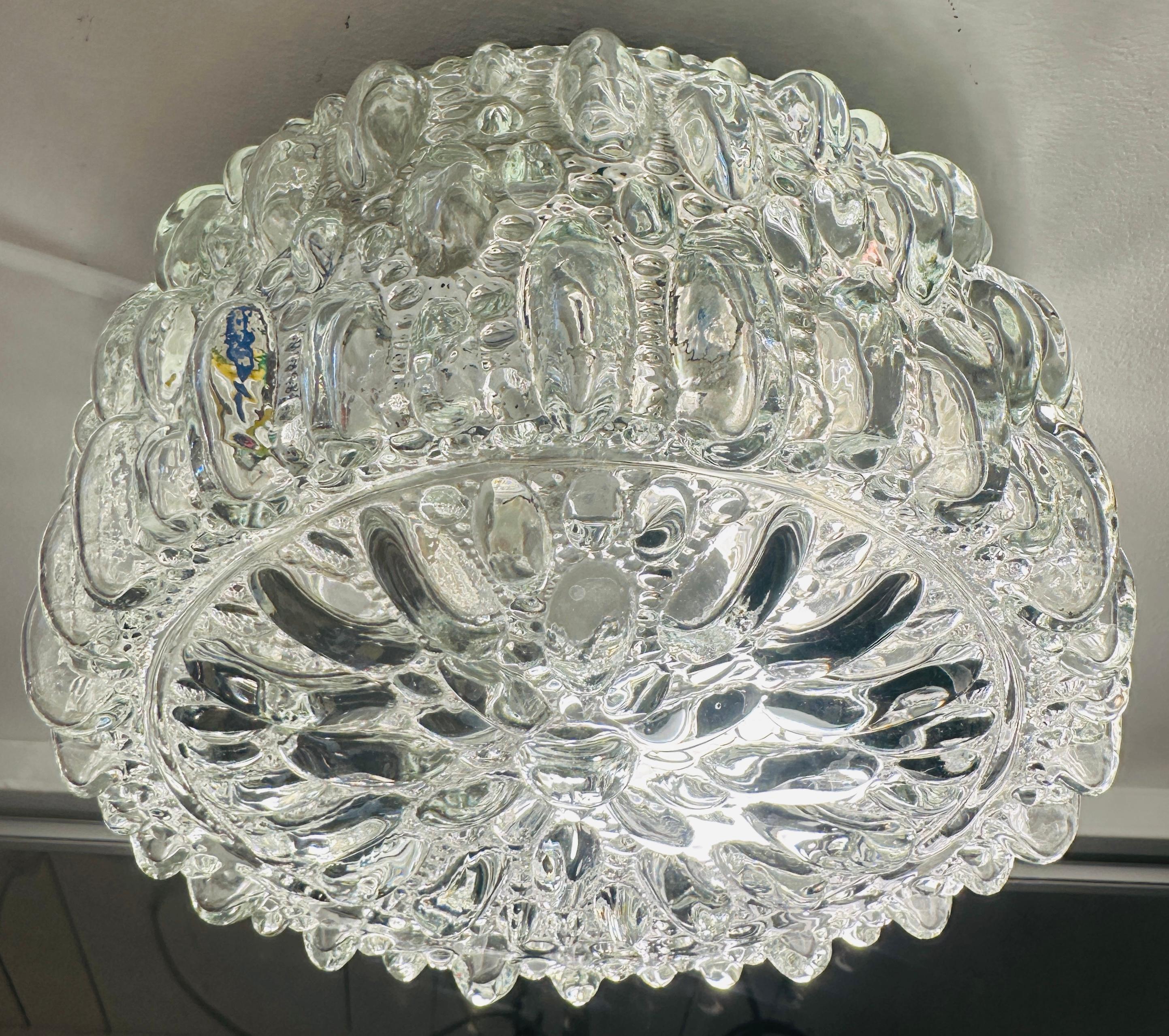 Kleine deutsche Einbau- oder Wandleuchte aus klarem Limberg-Glas, 1960er Jahre, Helena Tynell (Moderne der Mitte des Jahrhunderts) im Angebot