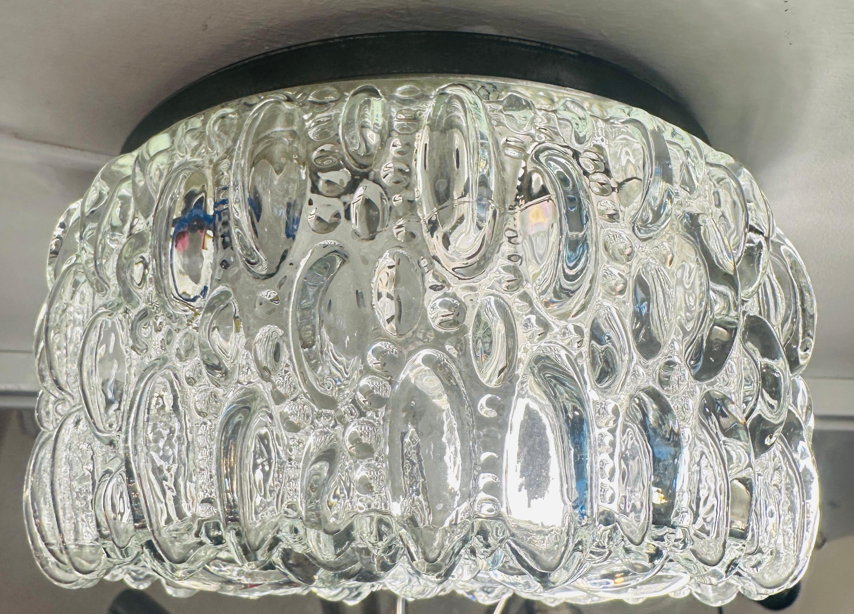 Kleine deutsche Einbau- oder Wandleuchte aus klarem Limberg-Glas, 1960er Jahre, Helena Tynell im Zustand „Gut“ im Angebot in London, GB