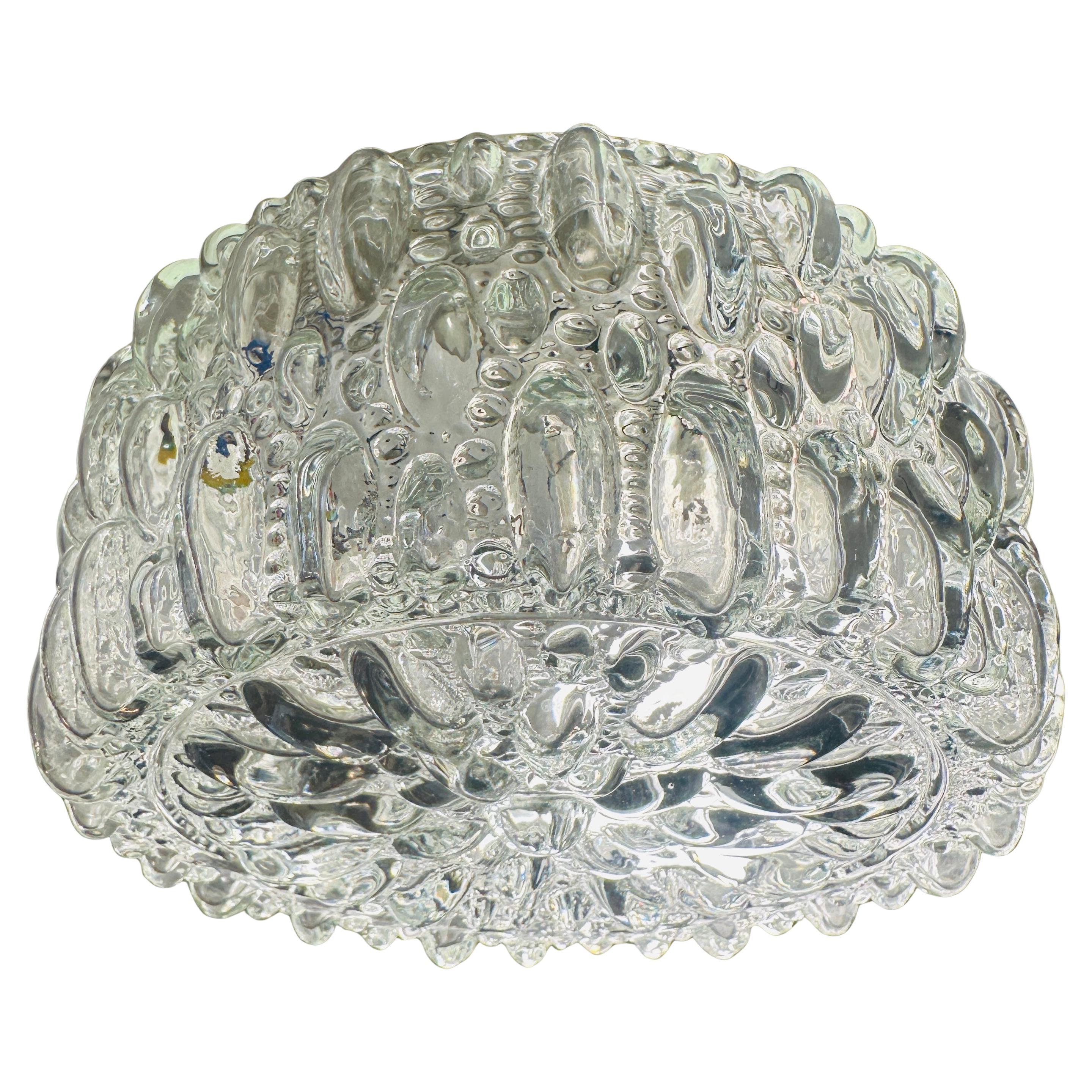 Kleine deutsche Einbau- oder Wandleuchte aus klarem Limberg-Glas, 1960er Jahre, Helena Tynell im Angebot
