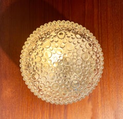 1960s Small Glass Bubble Flush Mount Ceiling Lamp or Wall Light, White, Germany