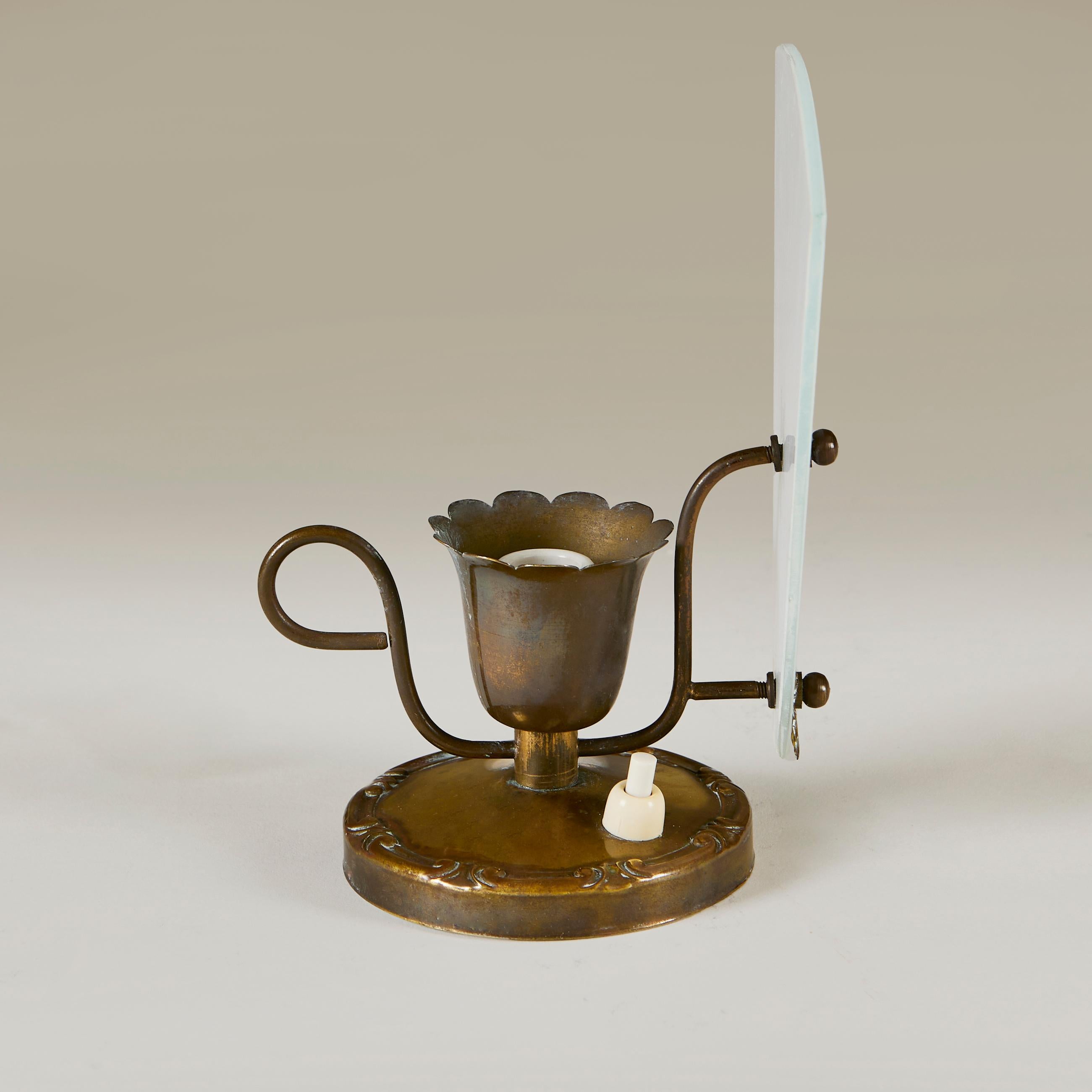 1960s small Italian glass and brass star table lamps For Sale 1